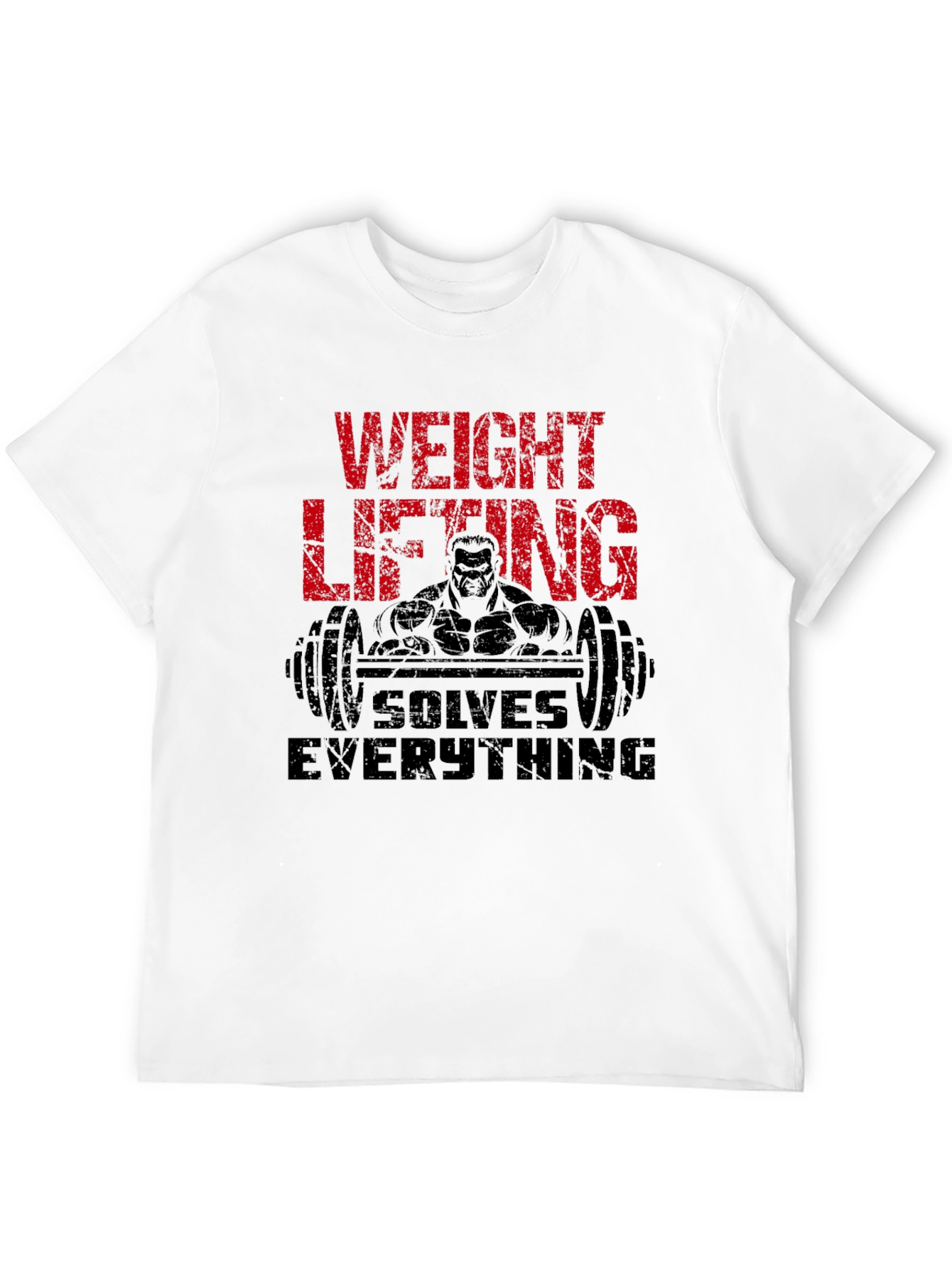 Weight Lifting Solves Everything Mens Black T-Shirt