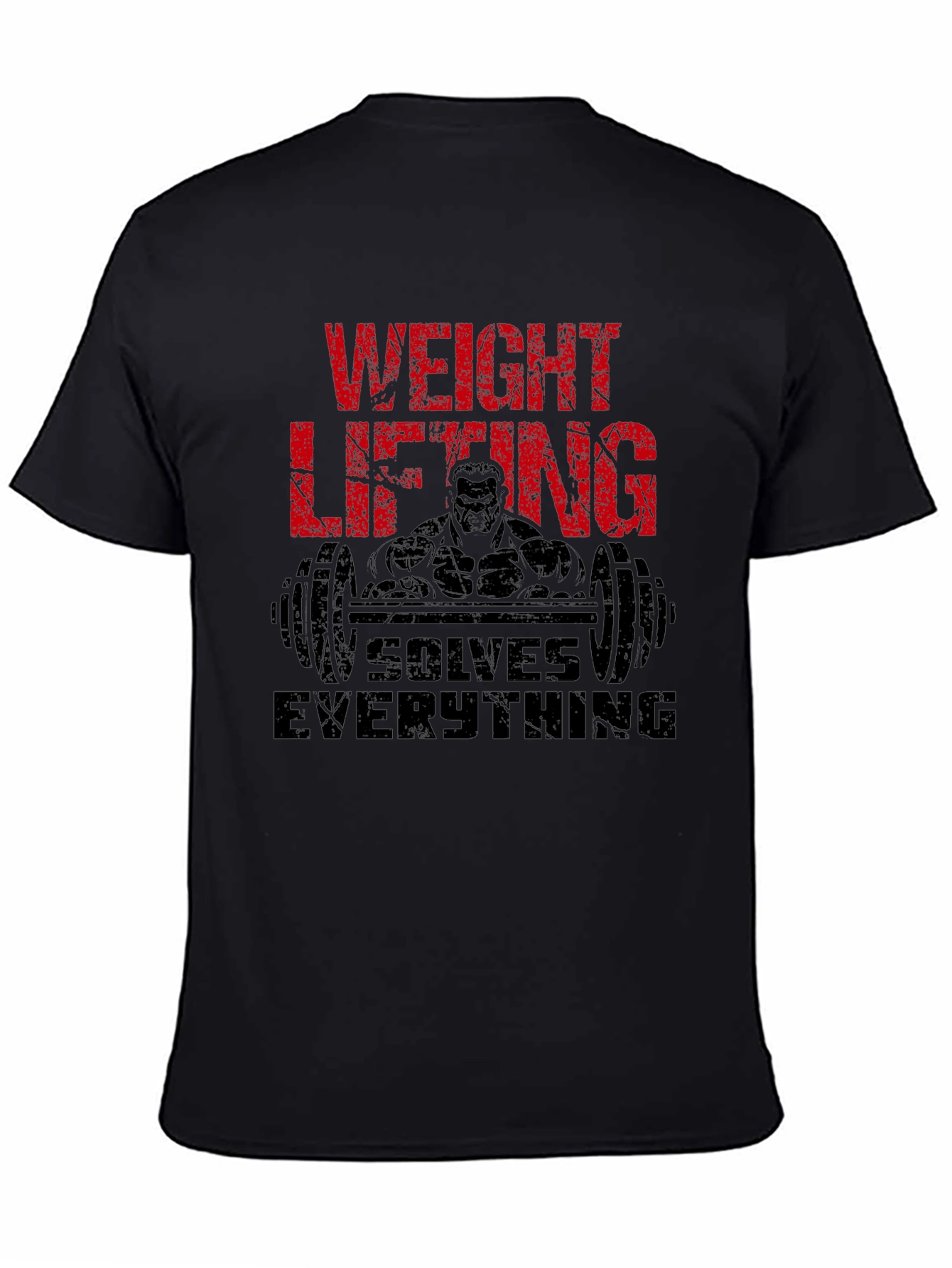 Weight Lifting Solves Everything Mens Black T-Shirt