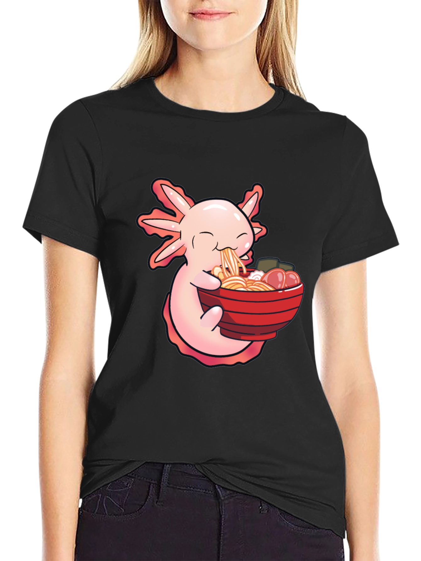 Axolotl Ramen Black T-Shirt