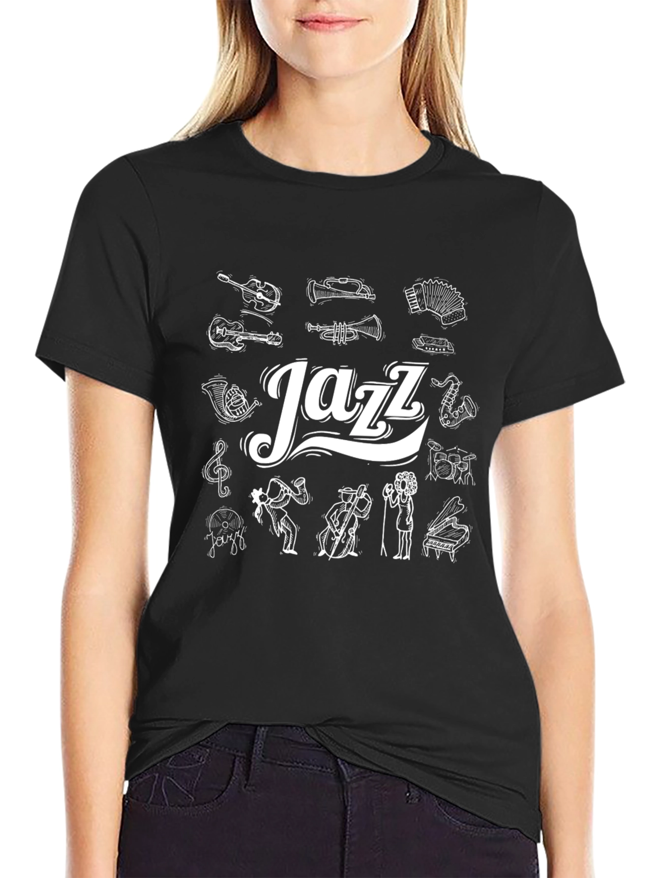 Jazz Music T-Shirt - Musical Instruments Design