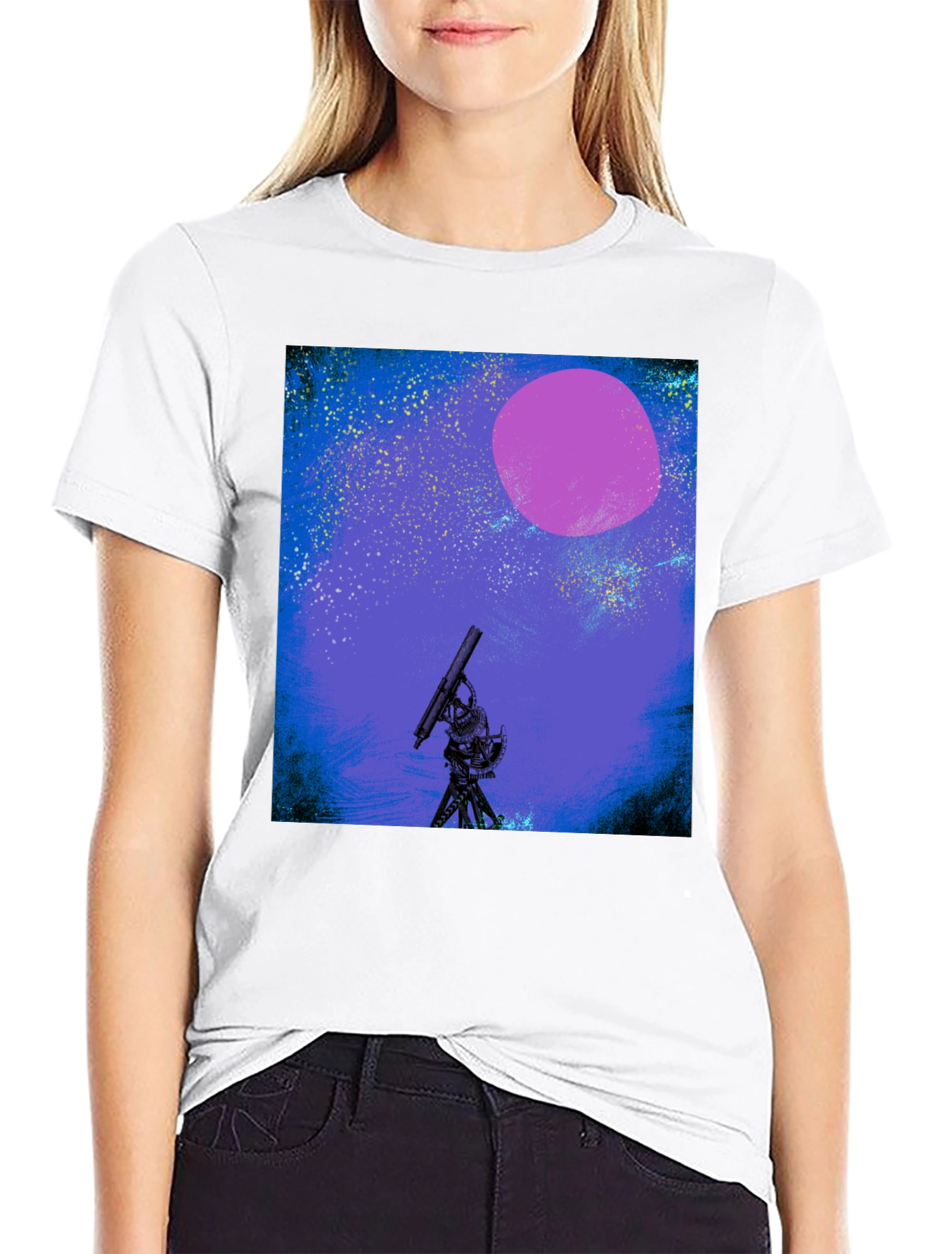 Space Telescope Graphic Tee - Night Sky Design