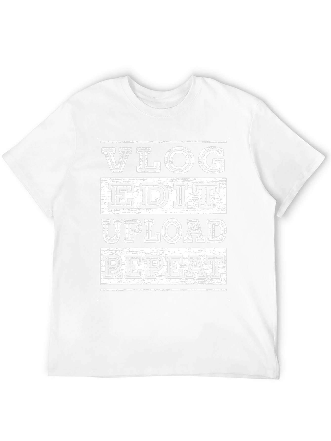 Vlog Edit Upload Repeat Black Graphic T-Shirt