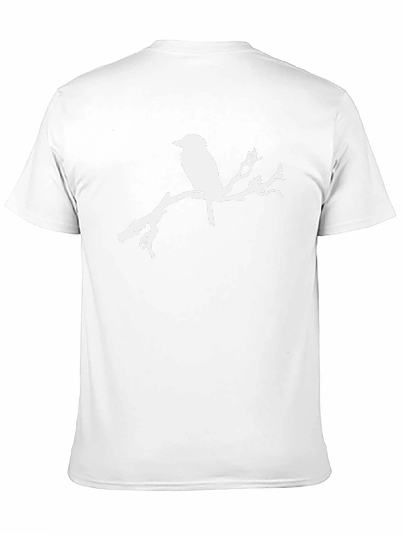 Bird on Branch Graphic Tee - Black Cotton T-Shirt