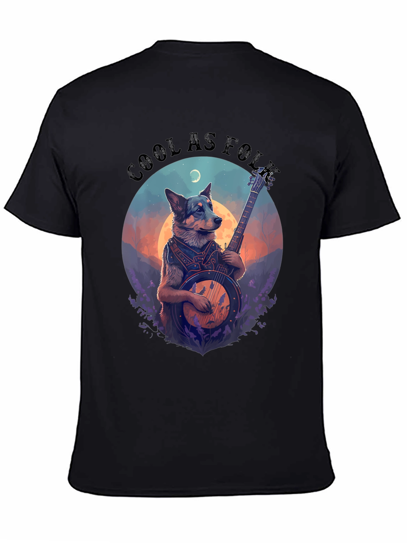 Cool as Folk Dog Musician Graphic T-Shirt