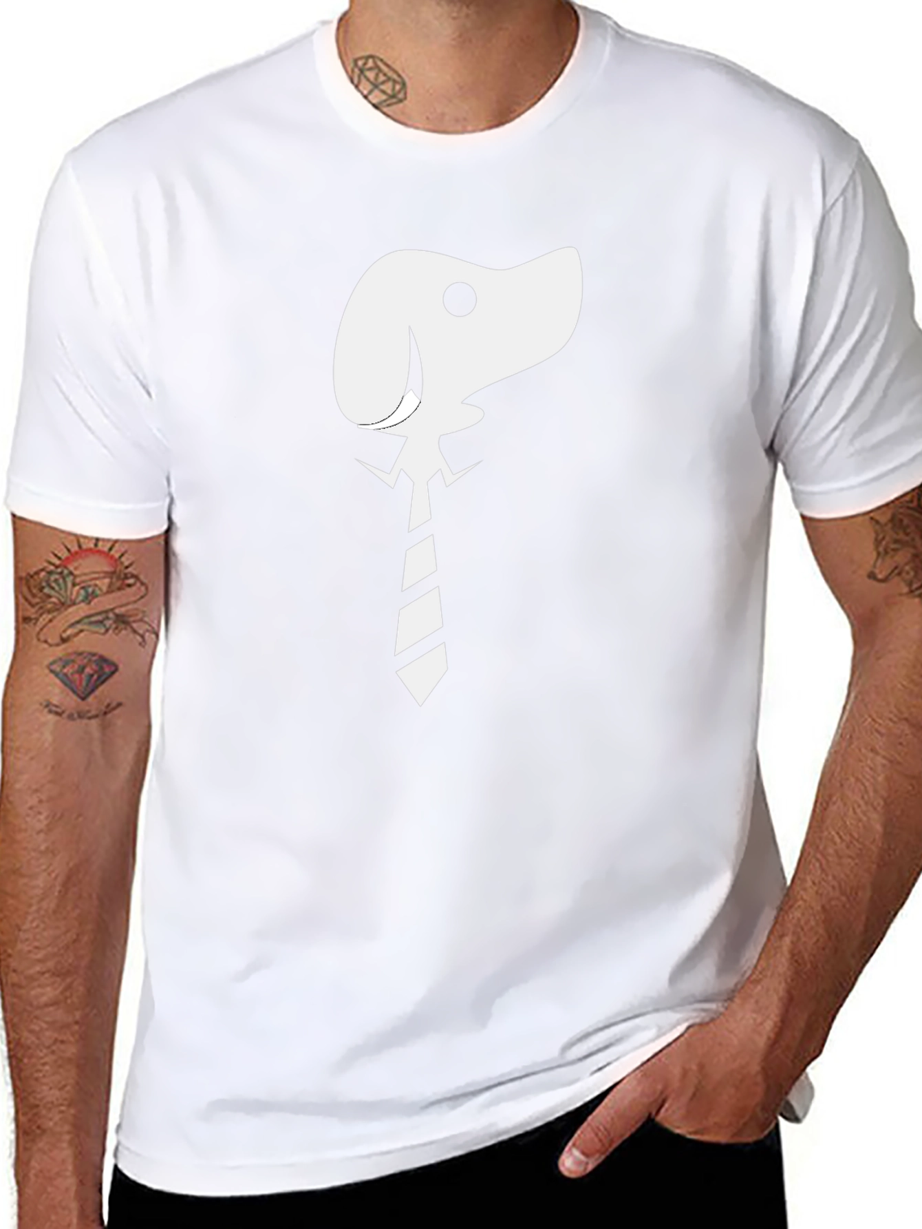 Dog with Tie Graphic T-Shirt - Black Cotton Tee