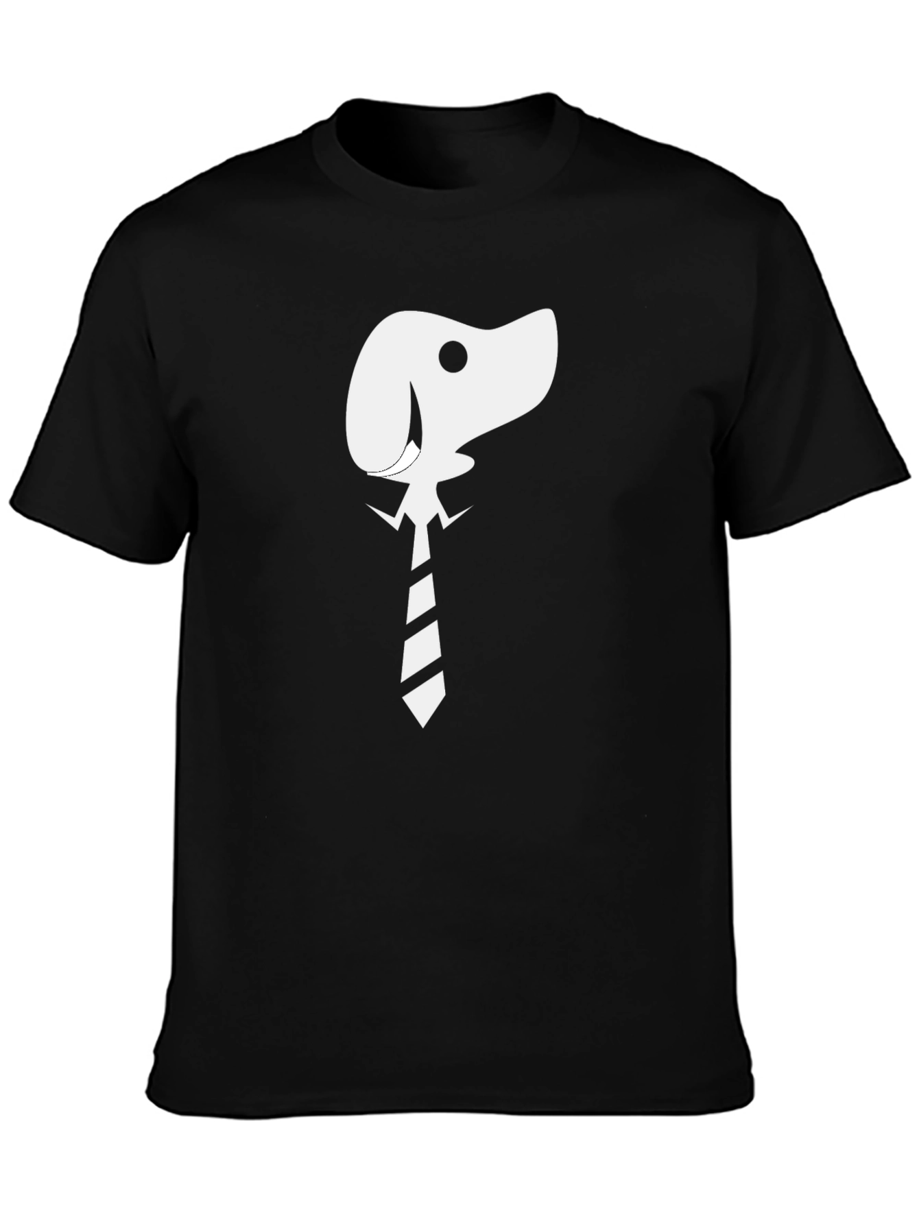 Dog with Tie Graphic T-Shirt - Black Cotton Tee