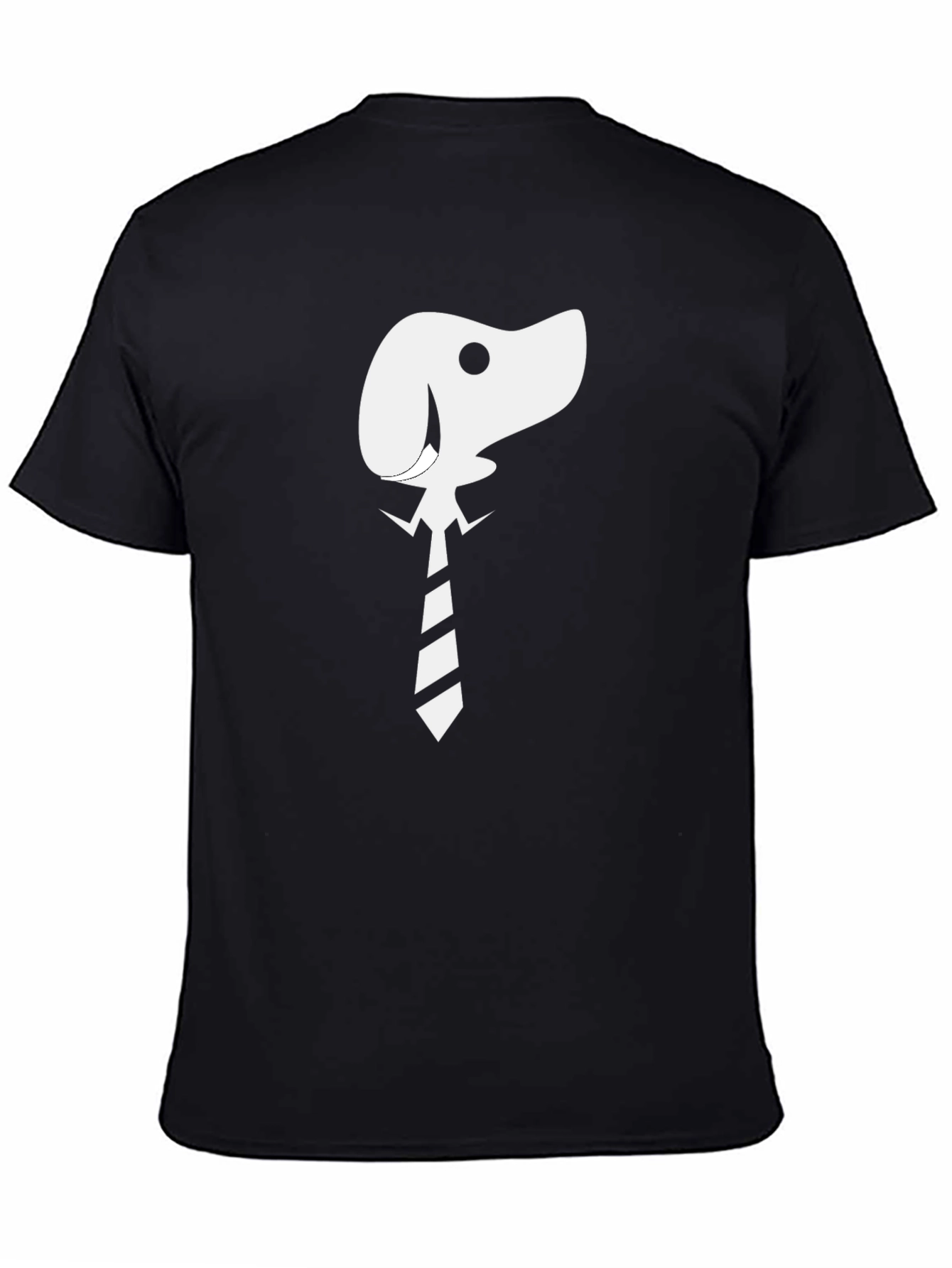 Dog with Tie Graphic T-Shirt - Black Cotton Tee