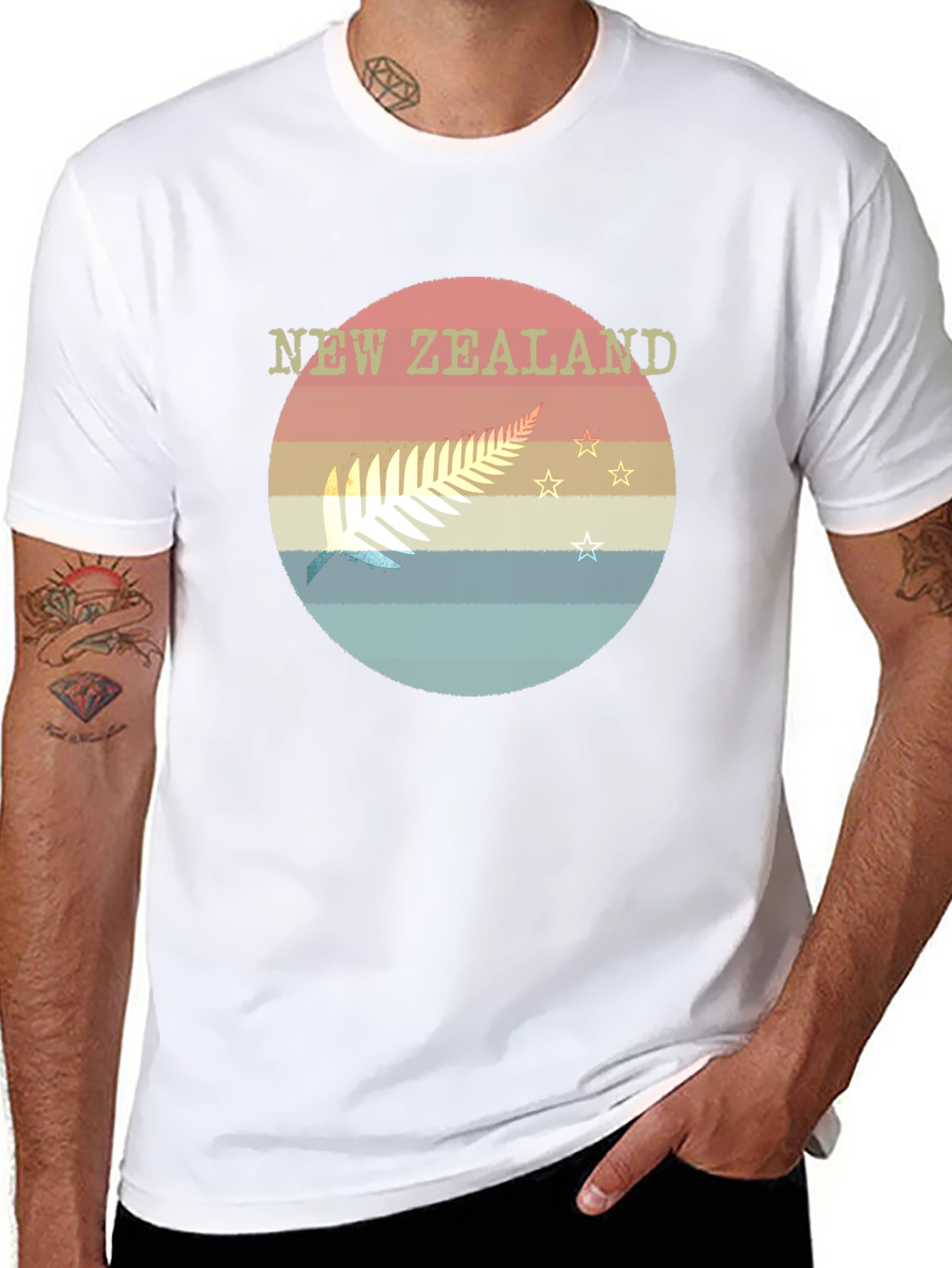 New Zealand Fern Retro T-Shirt
