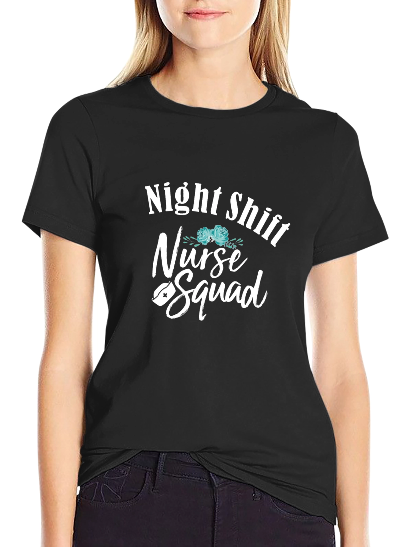 Night Shift Nurse Squad Graphic Tee - Black