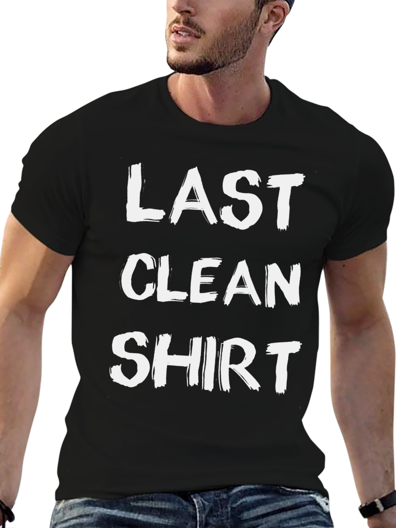 Last Clean Shirt Mens Black Graphic Tee