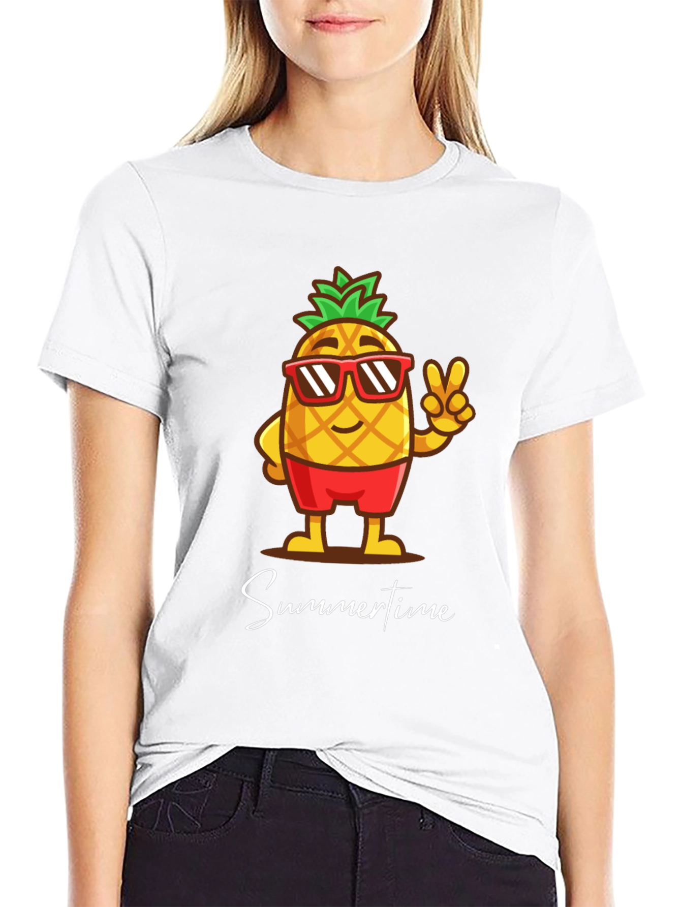 Summertime Pineapple Graphic T-Shirt