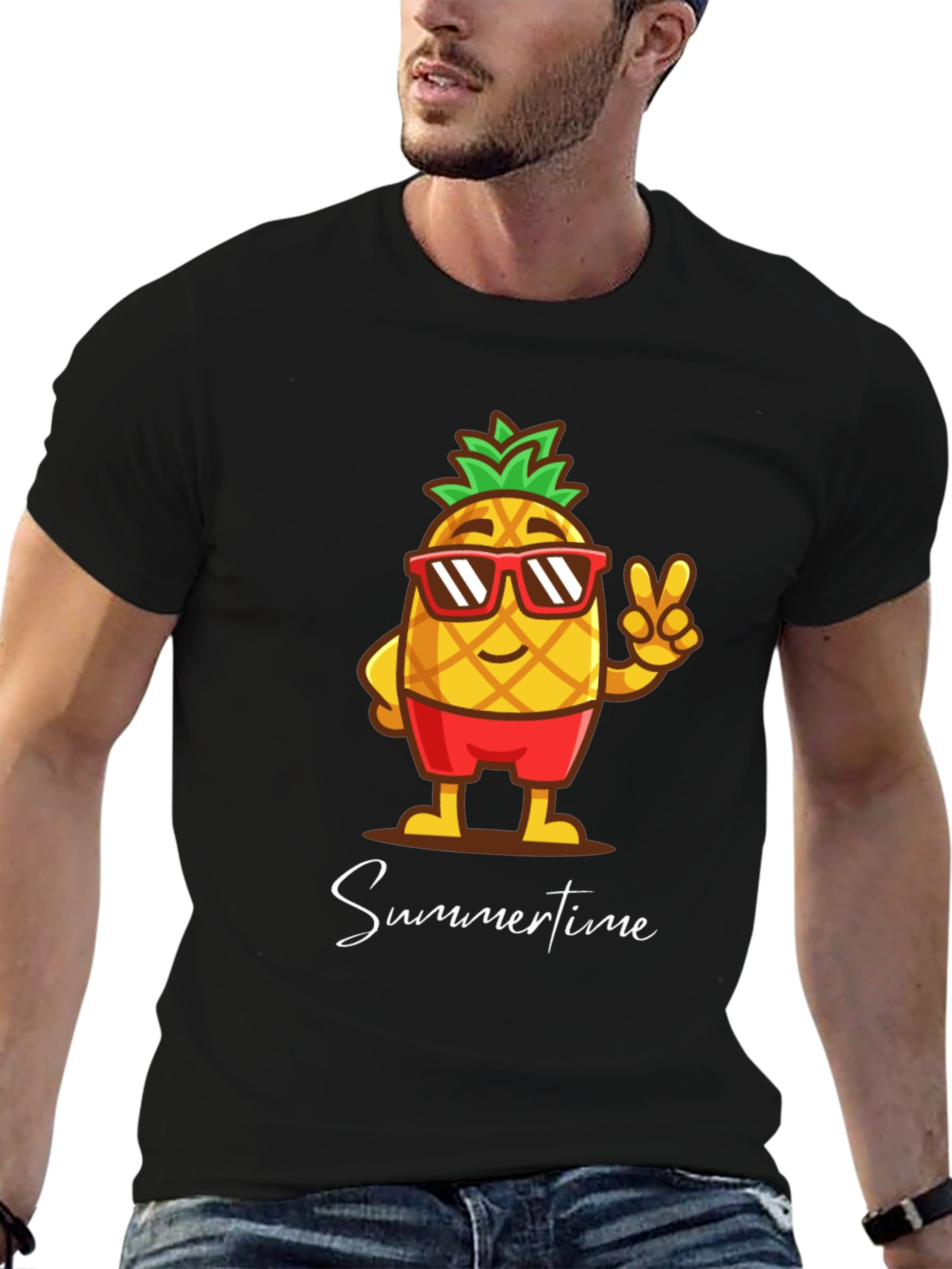 Summertime Pineapple Graphic T-Shirt