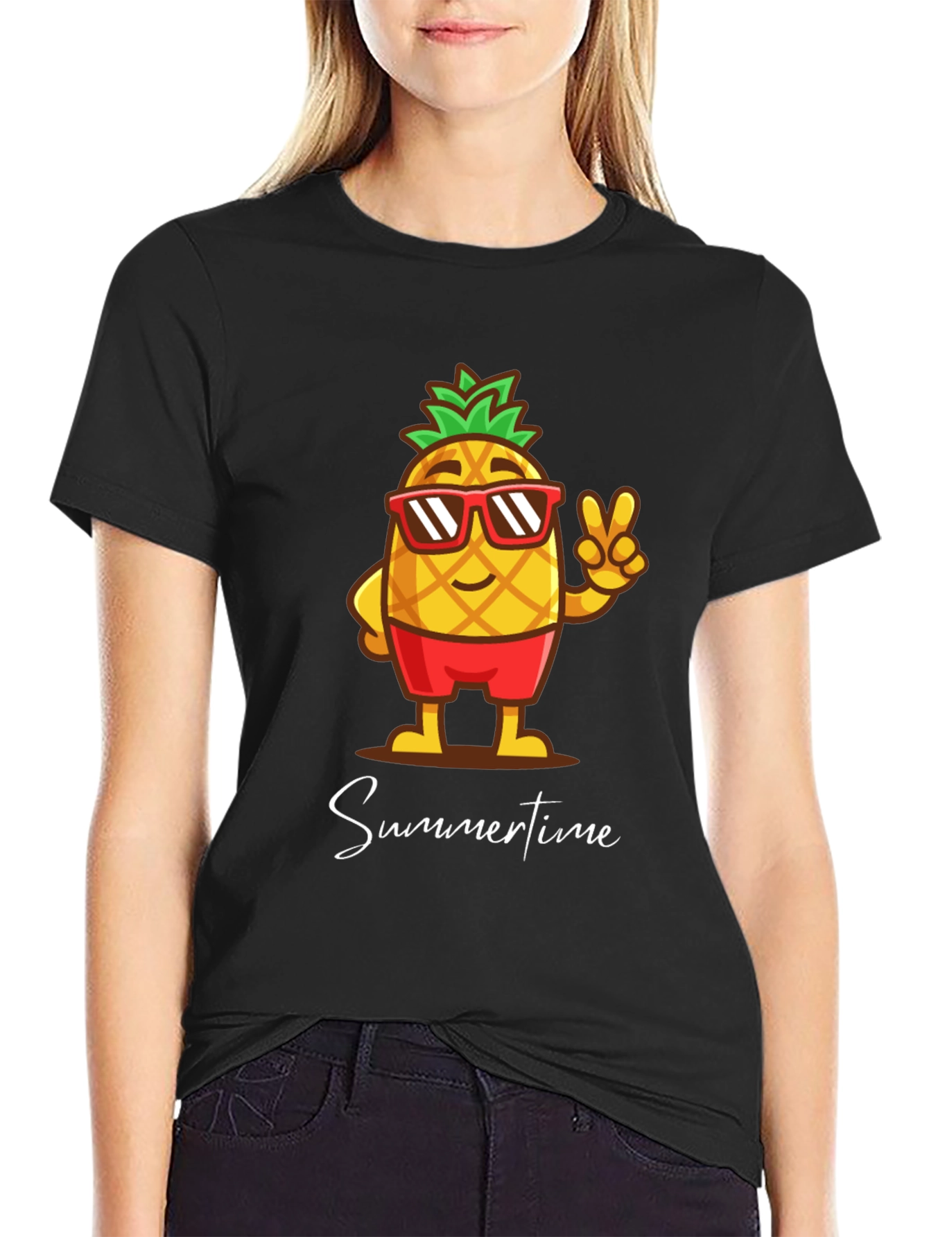 Summertime Pineapple Graphic T-Shirt