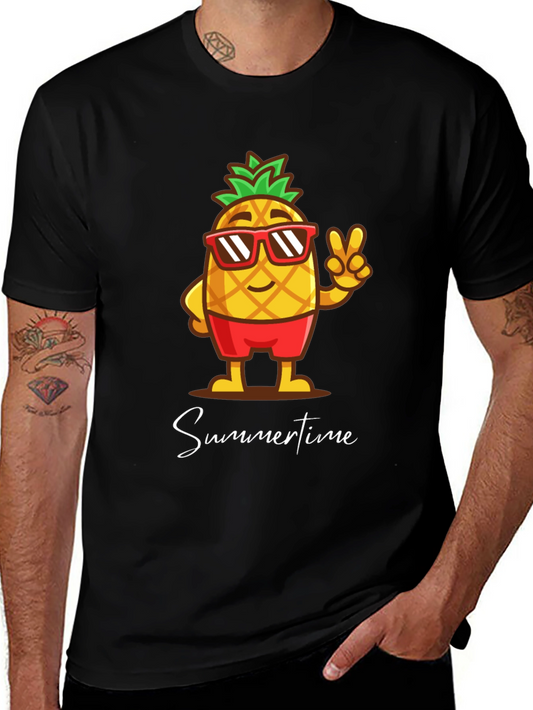 Summertime Pineapple Graphic T-Shirt