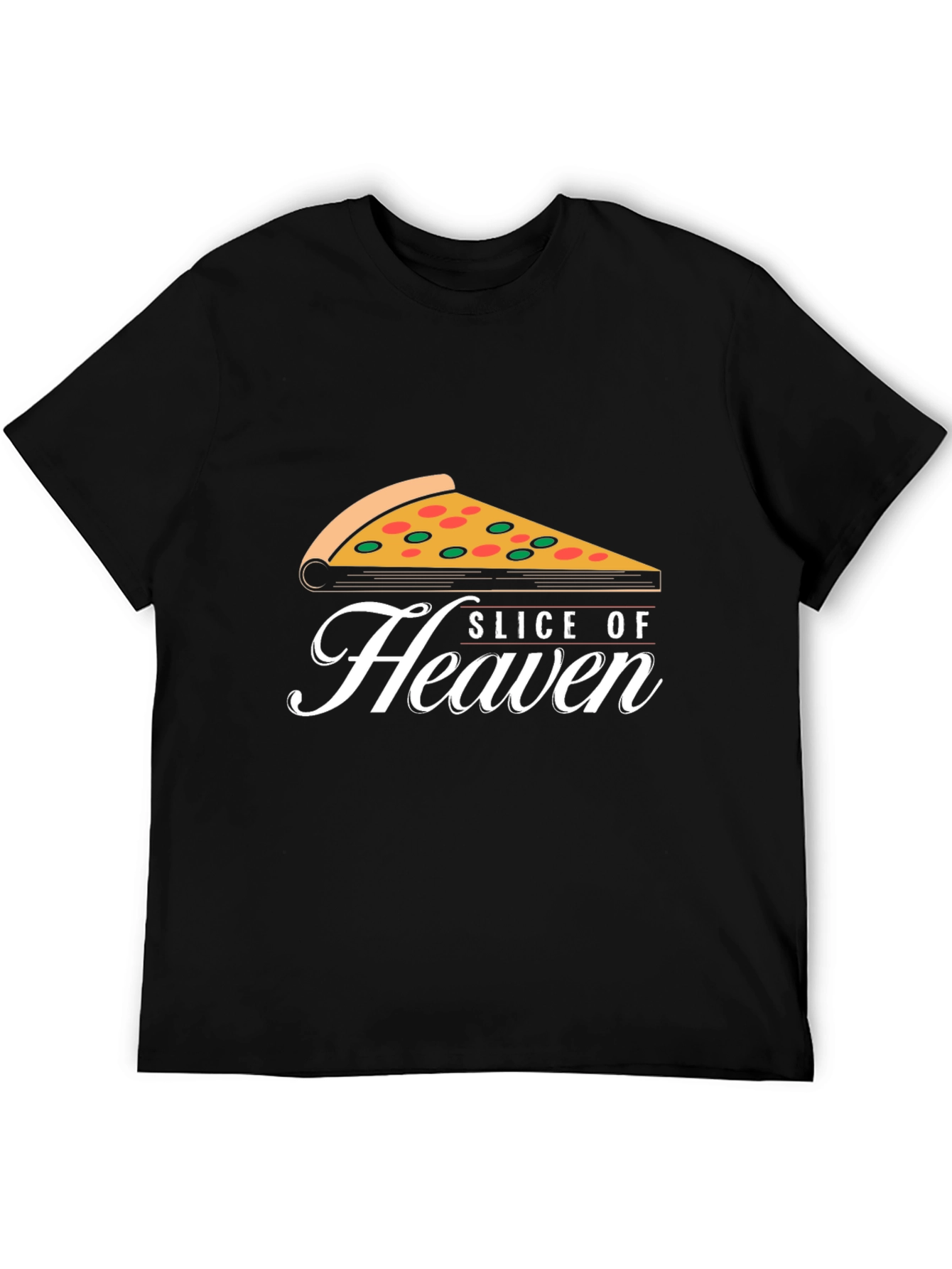 Slice of Heaven Pizza Graphic Tee - Black
