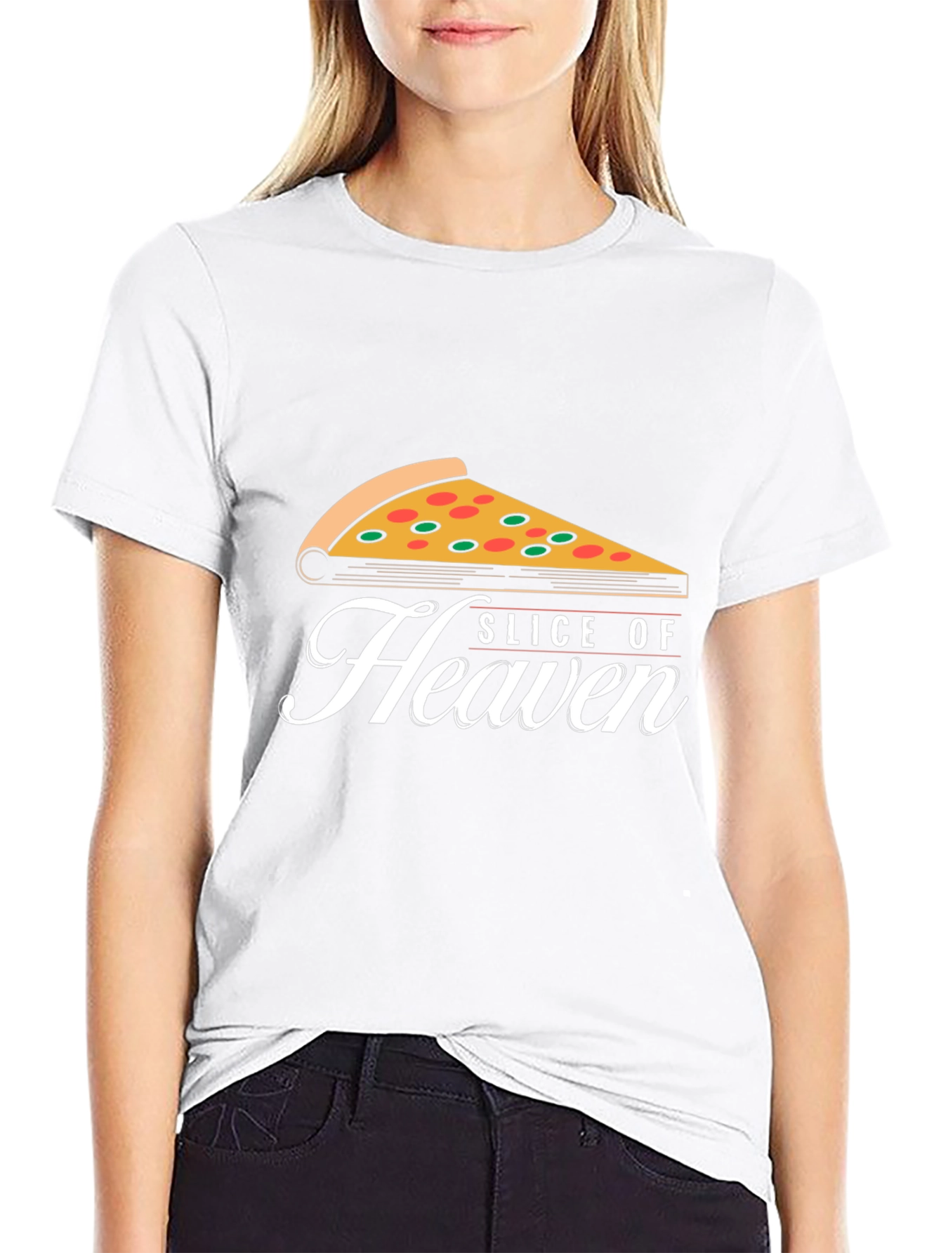 Slice of Heaven Pizza Graphic Tee - Black