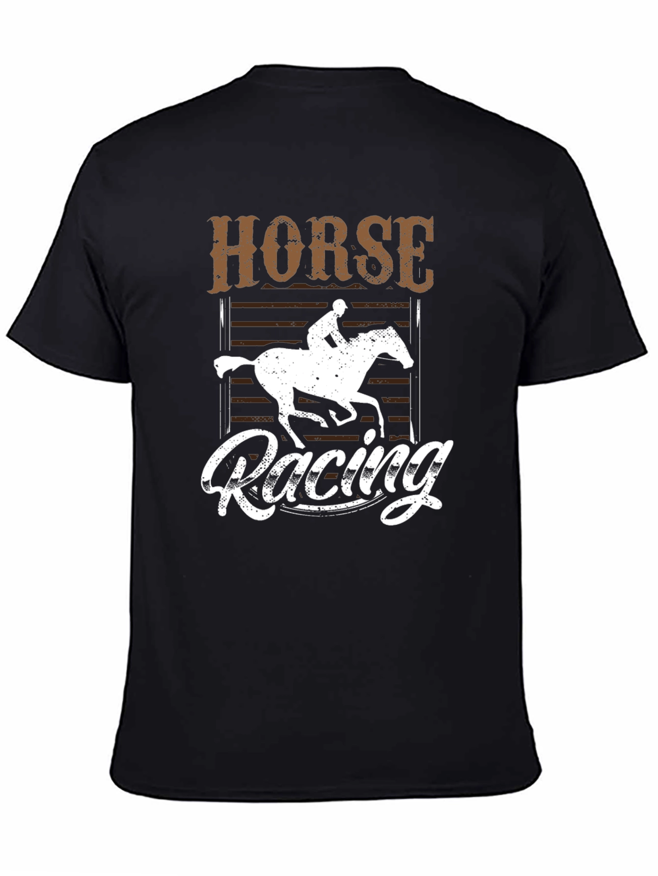 Horse Racing Graphic Tee - Unisex Black T-Shirt