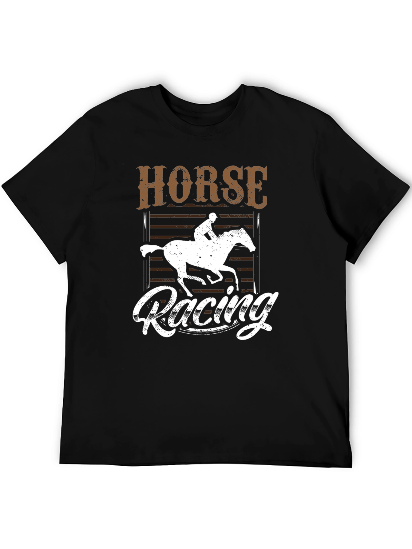 Horse Racing Graphic Tee - Unisex Black T-Shirt