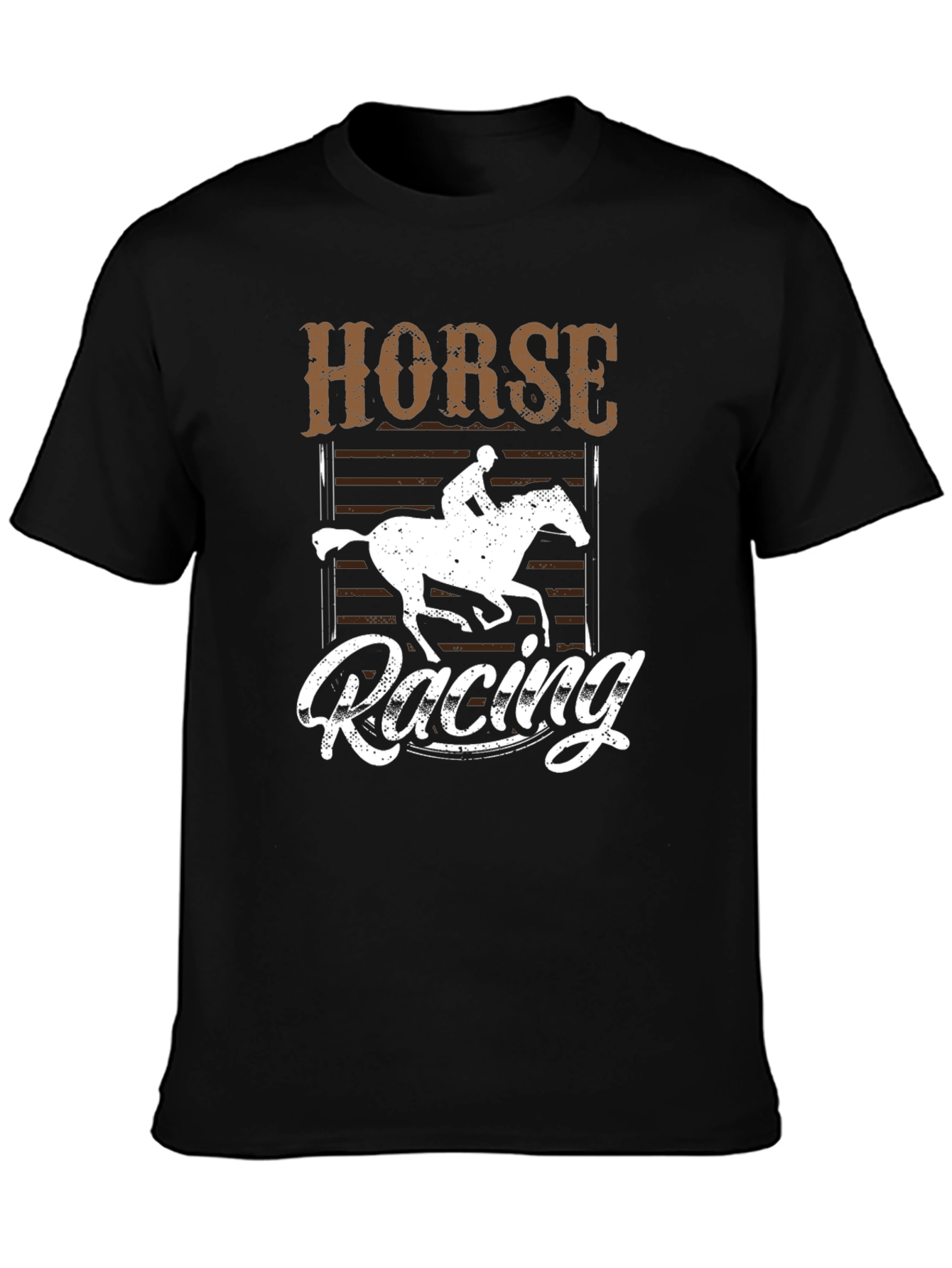 Horse Racing Graphic Tee - Unisex Black T-Shirt