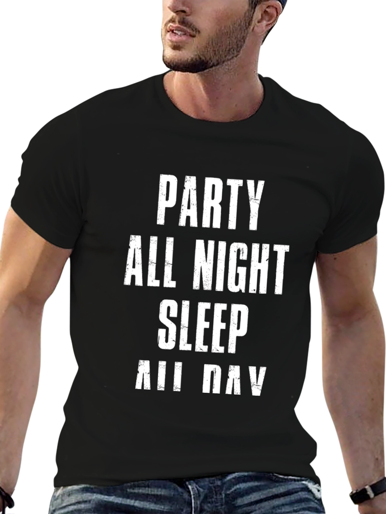 Party All Night Sleep All Day Graphic T-Shirt