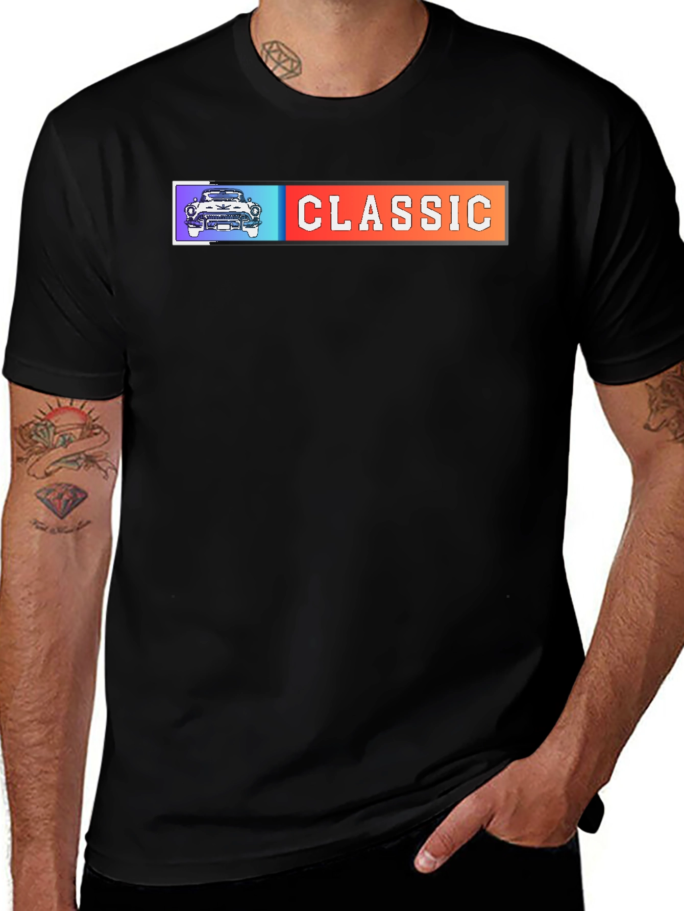 Classic Car Graphic Tee - Mens Black T-Shirt