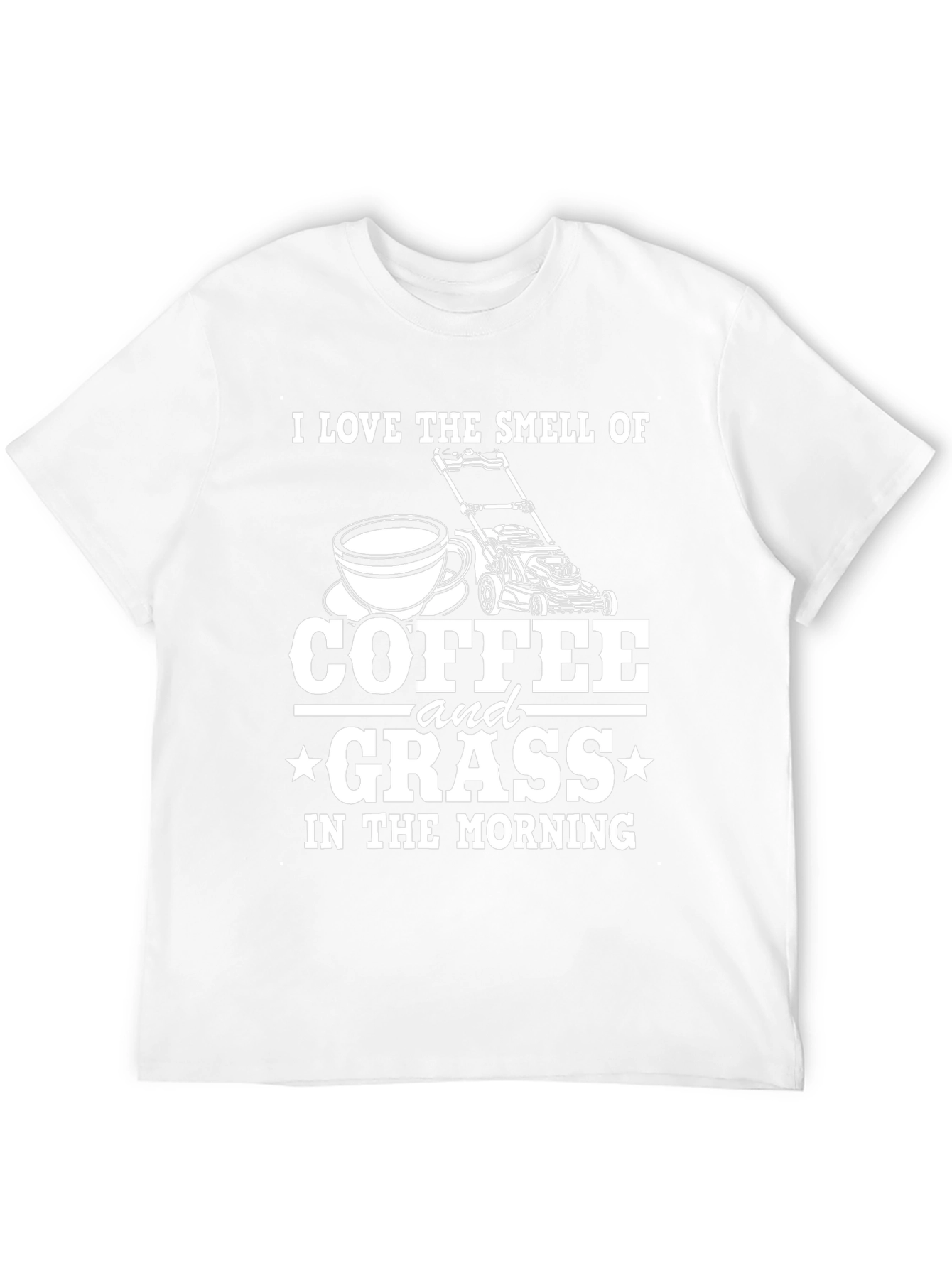 Coffee and Grass T-Shirt: Morning Lawn Care