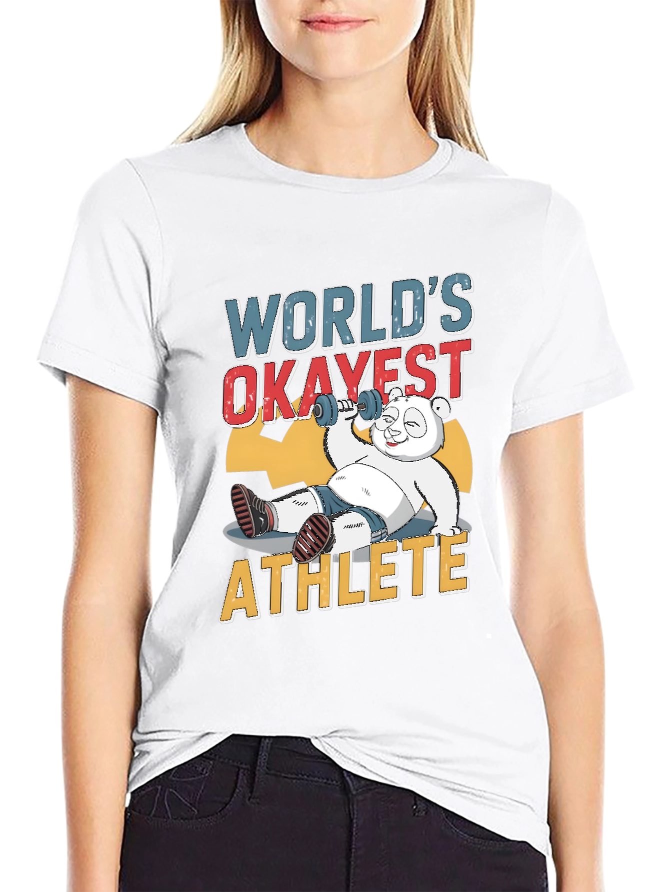 Worlds Okayest Athlete Panda T-Shirt
