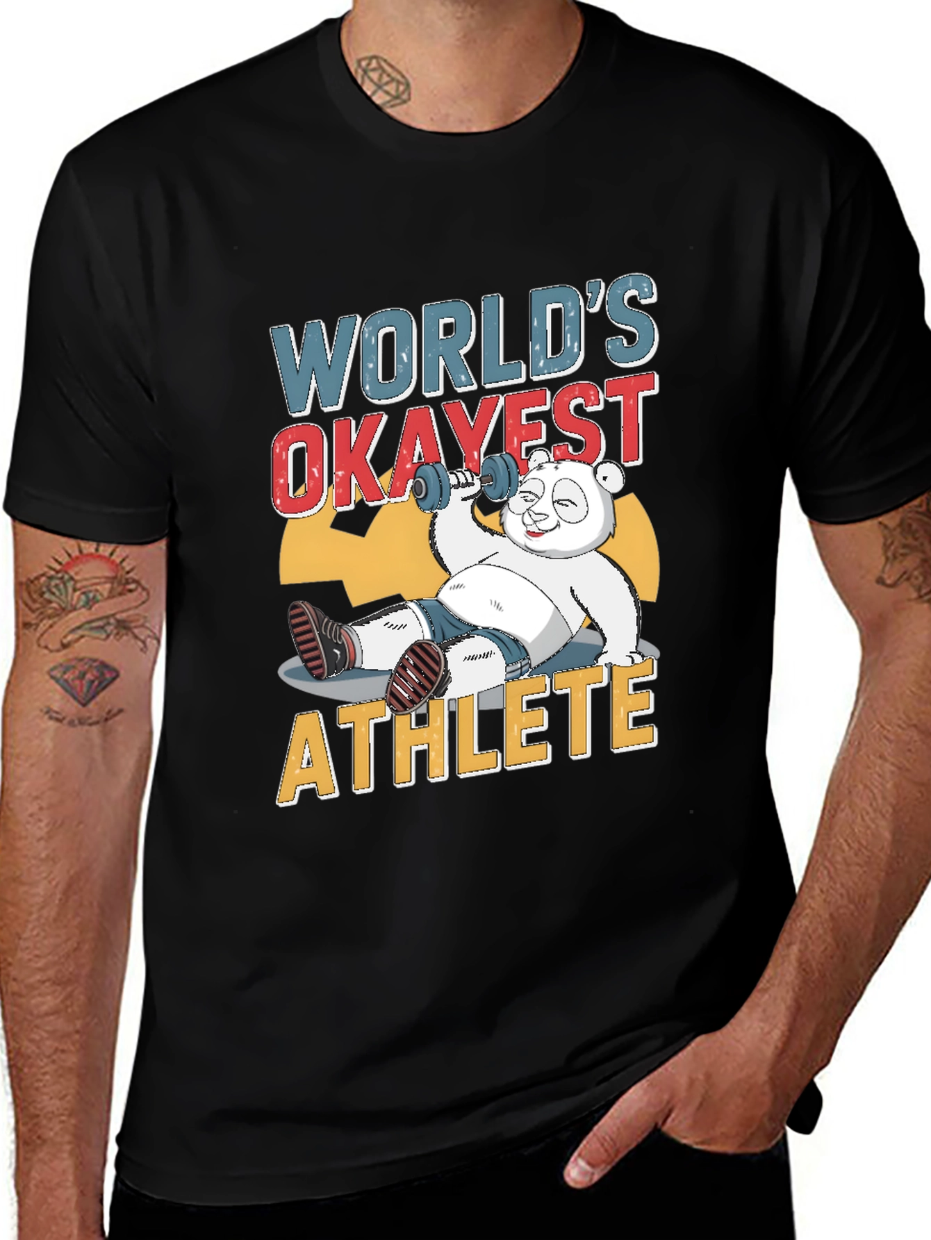 Worlds Okayest Athlete Panda T-Shirt