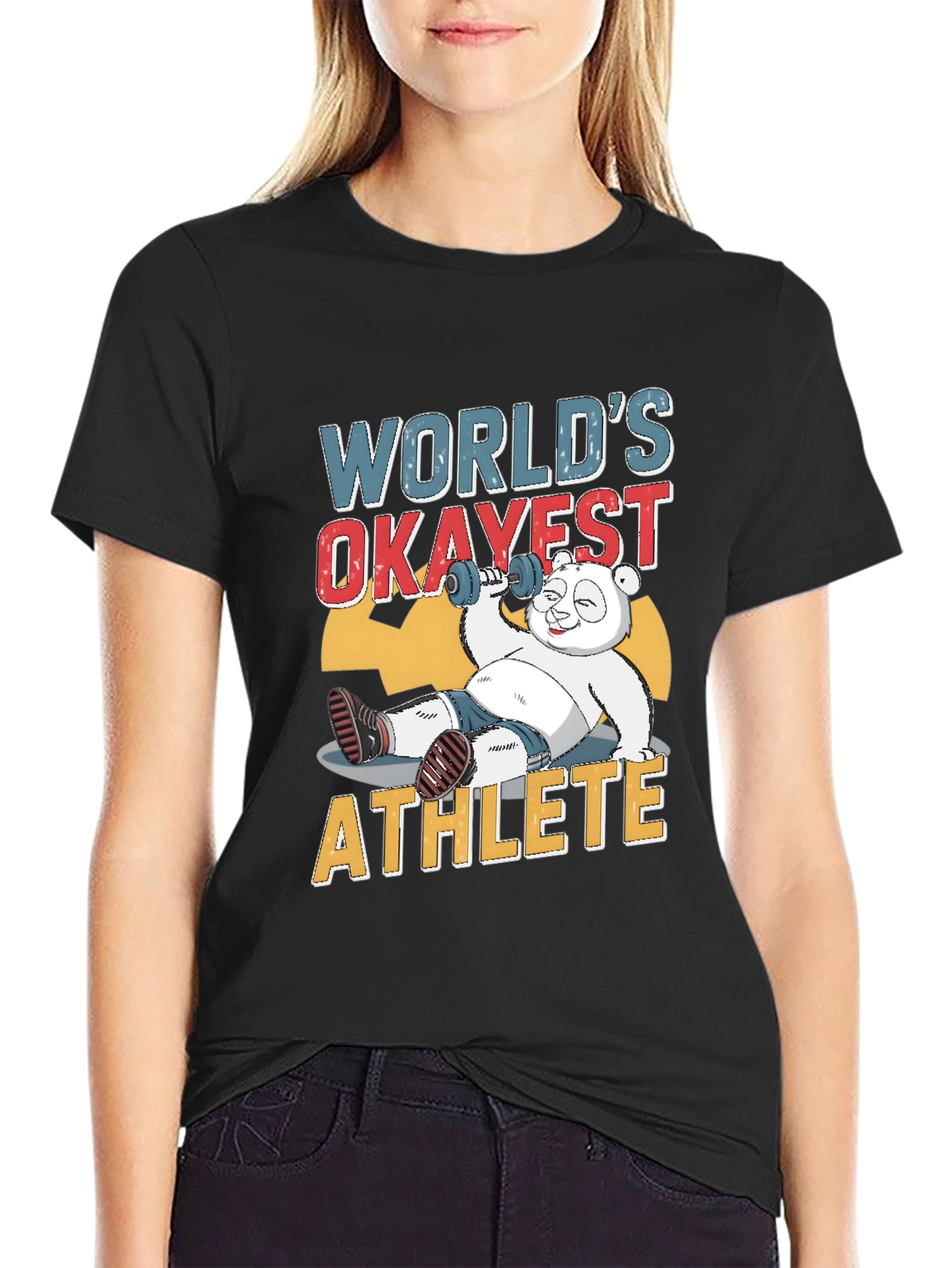 Worlds Okayest Athlete Panda T-Shirt