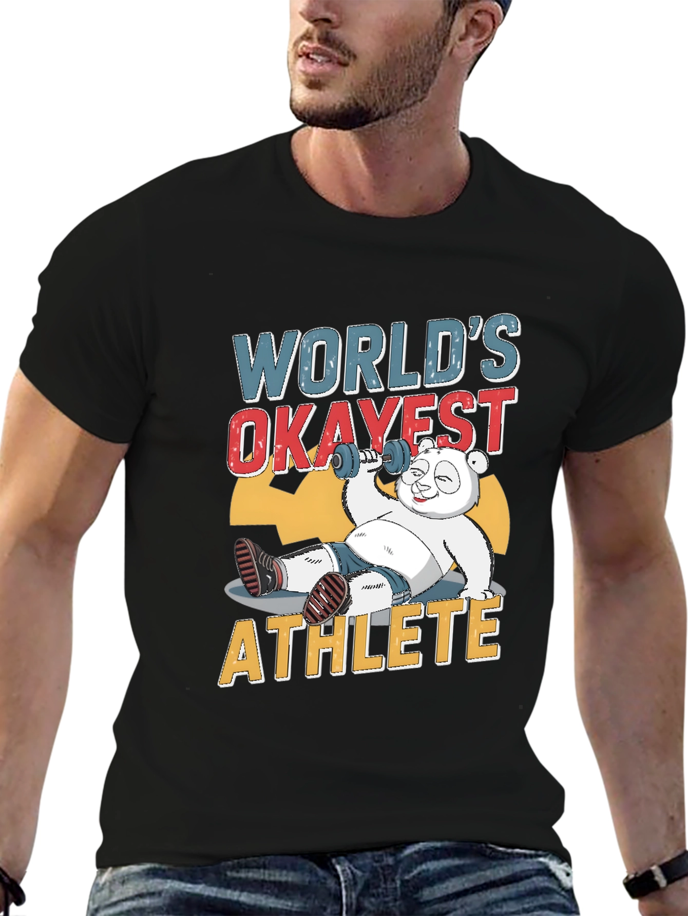 Worlds Okayest Athlete Panda T-Shirt