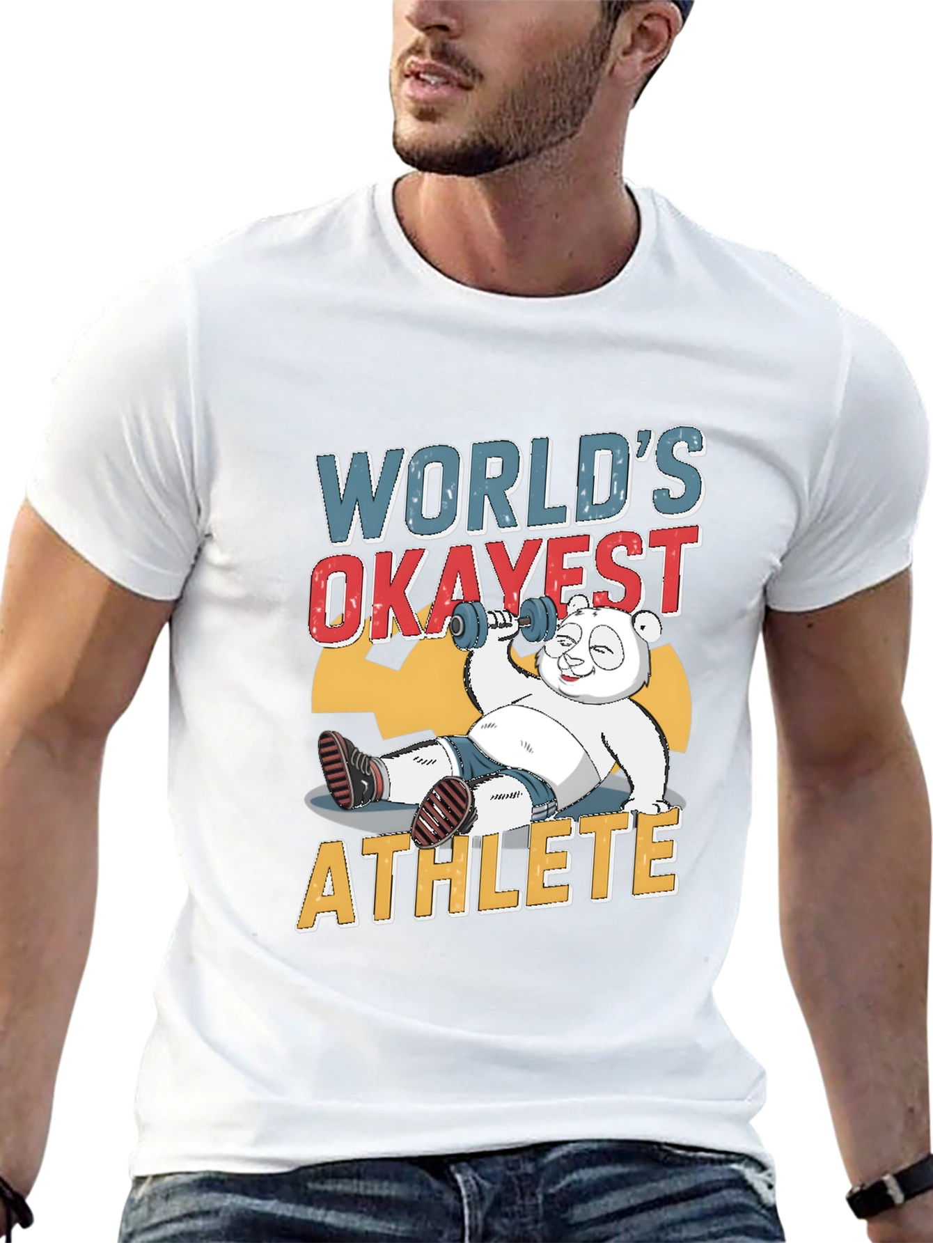 Worlds Okayest Athlete Panda T-Shirt