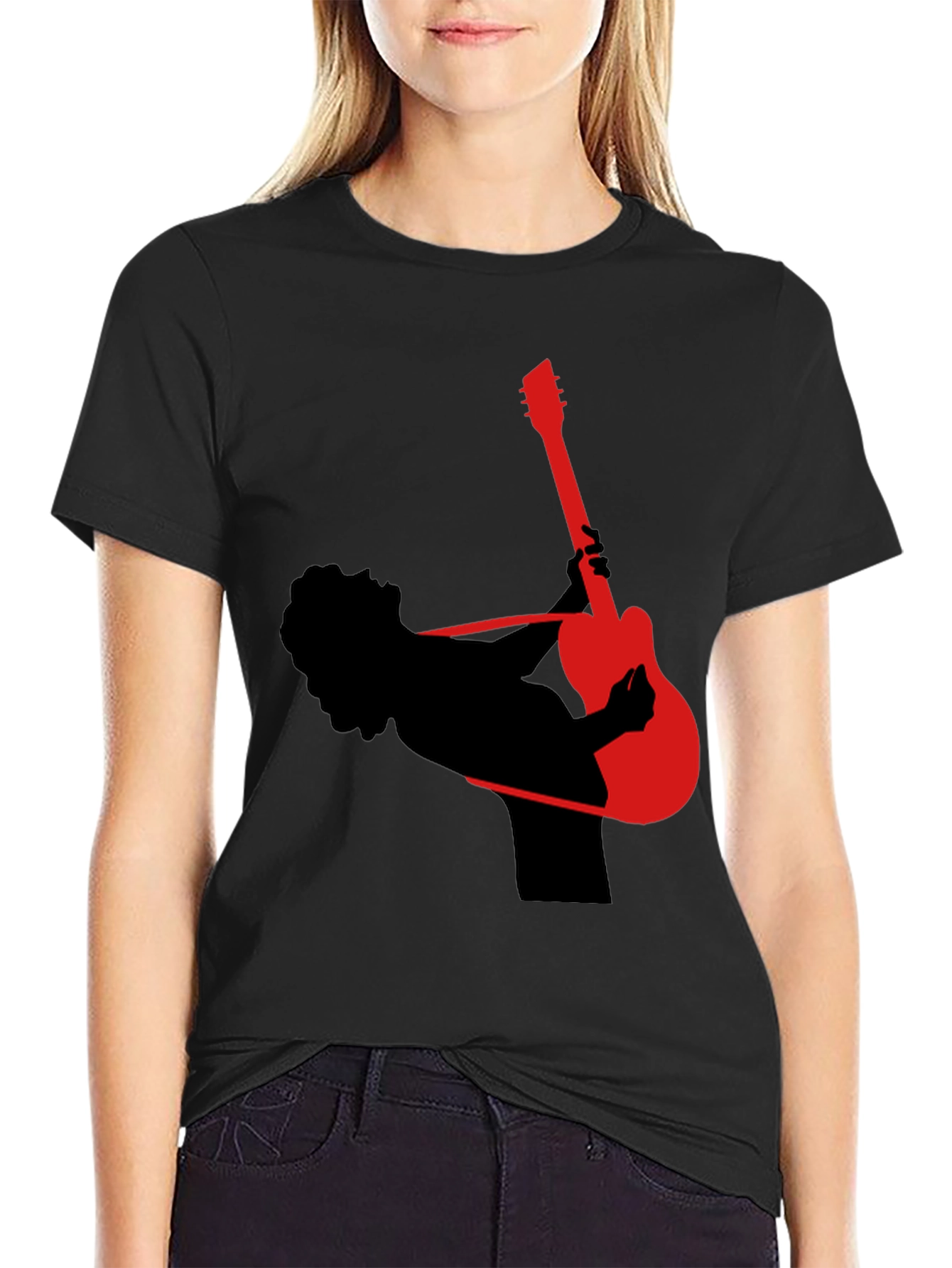 Guitar Player Silhouette Graphic T-Shirt