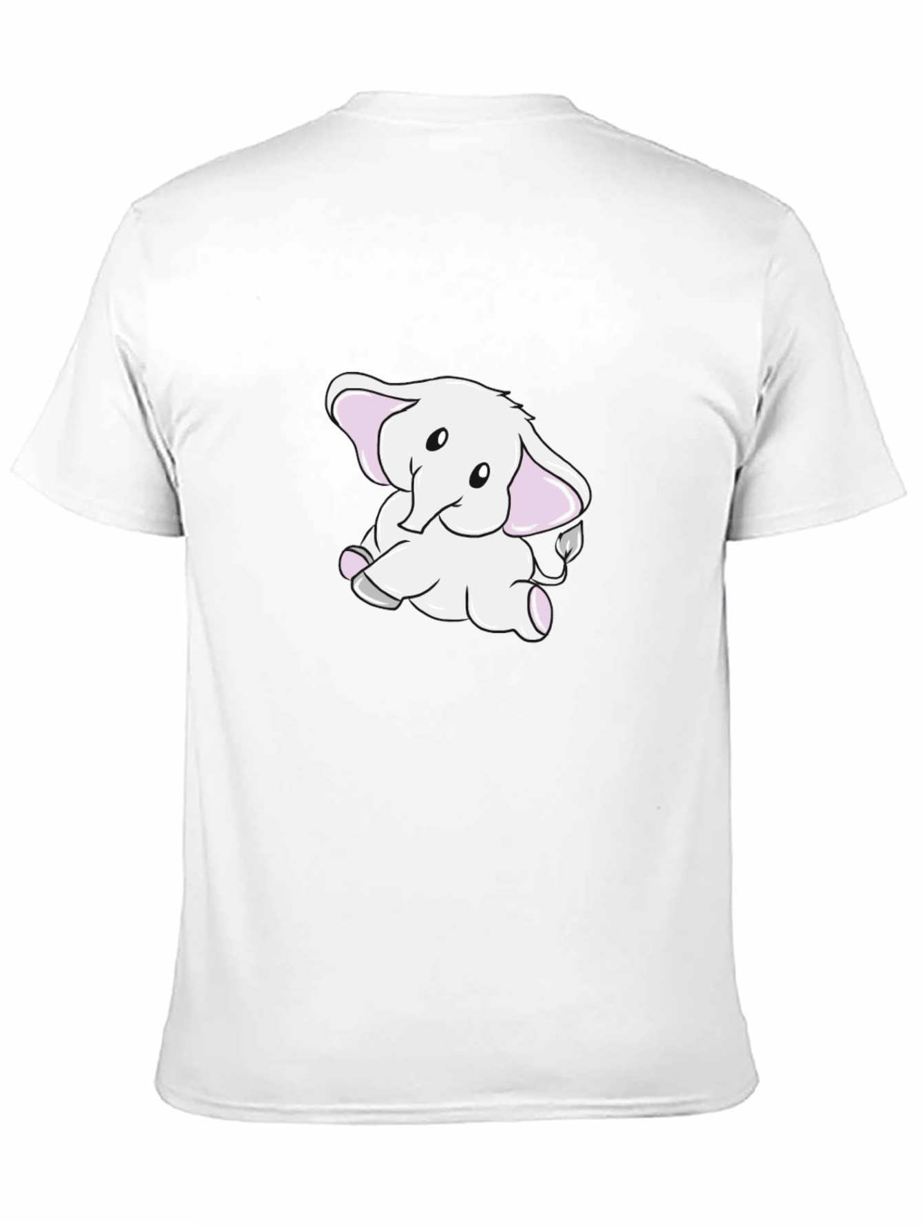 Cute Elephant Graphic Black T-Shirt