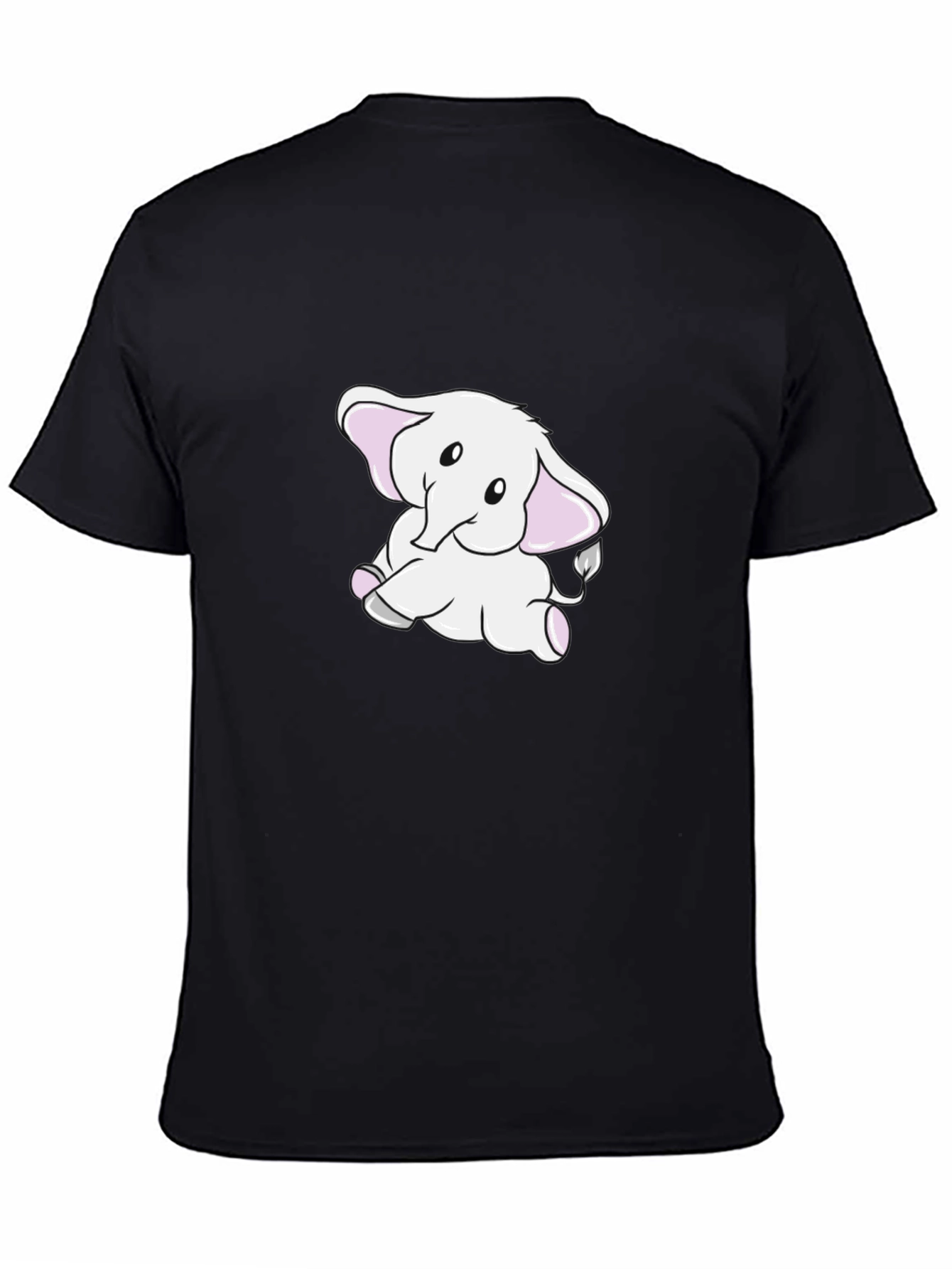 Cute Elephant Graphic Black T-Shirt