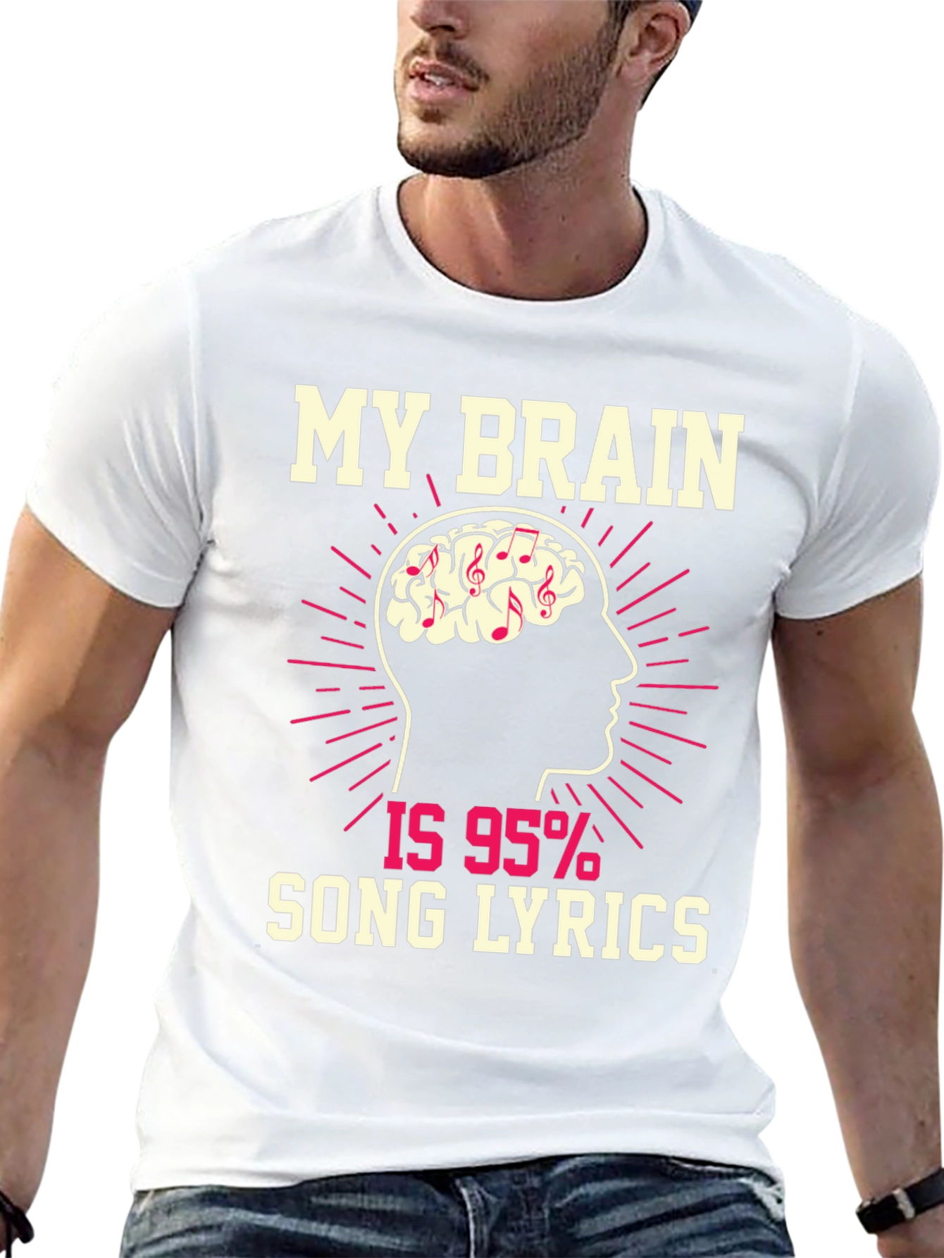 My Brain is 95% Song Lyrics T-Shirt