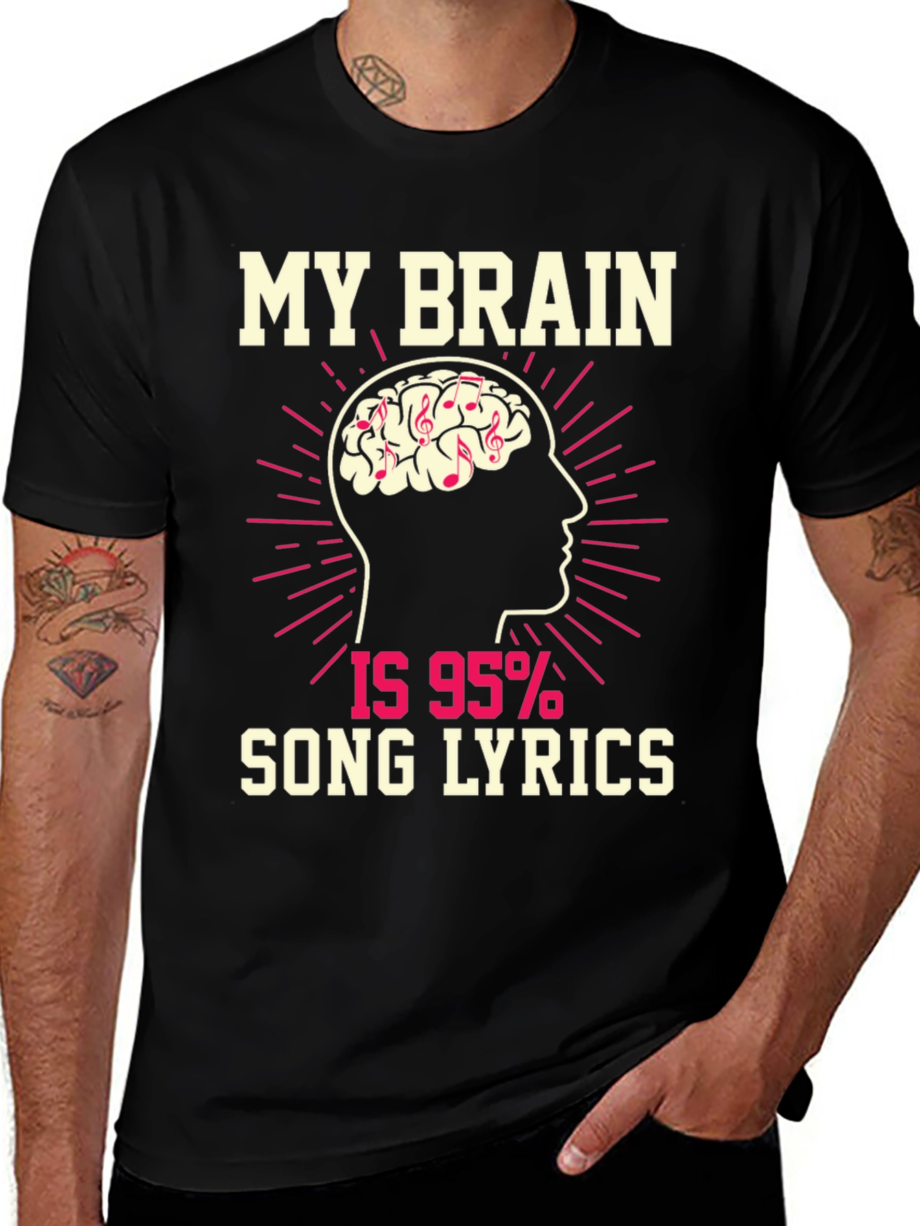 My Brain is 95% Song Lyrics T-Shirt