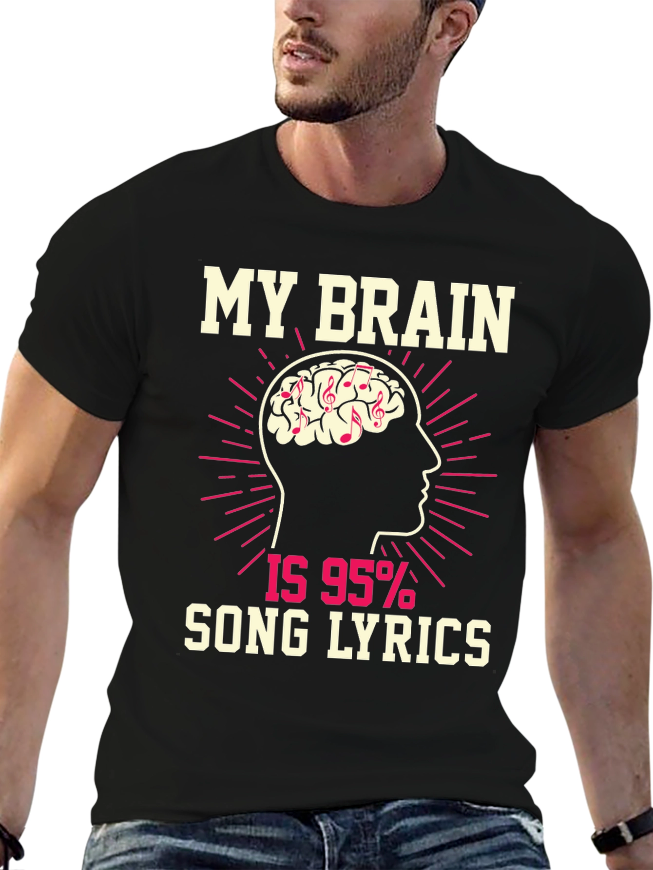 My Brain is 95% Song Lyrics T-Shirt