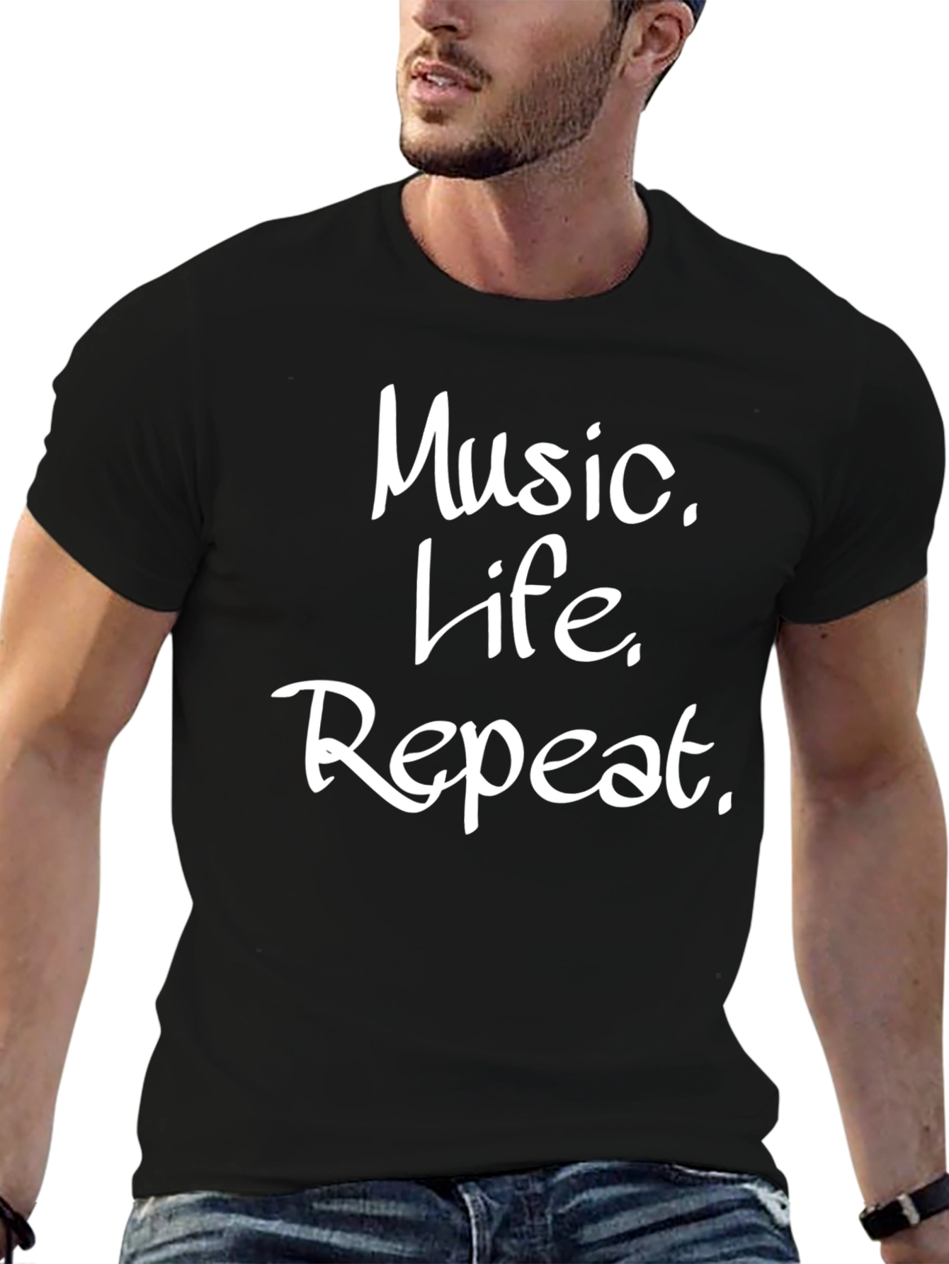 Music Life Repeat Graphic Tee