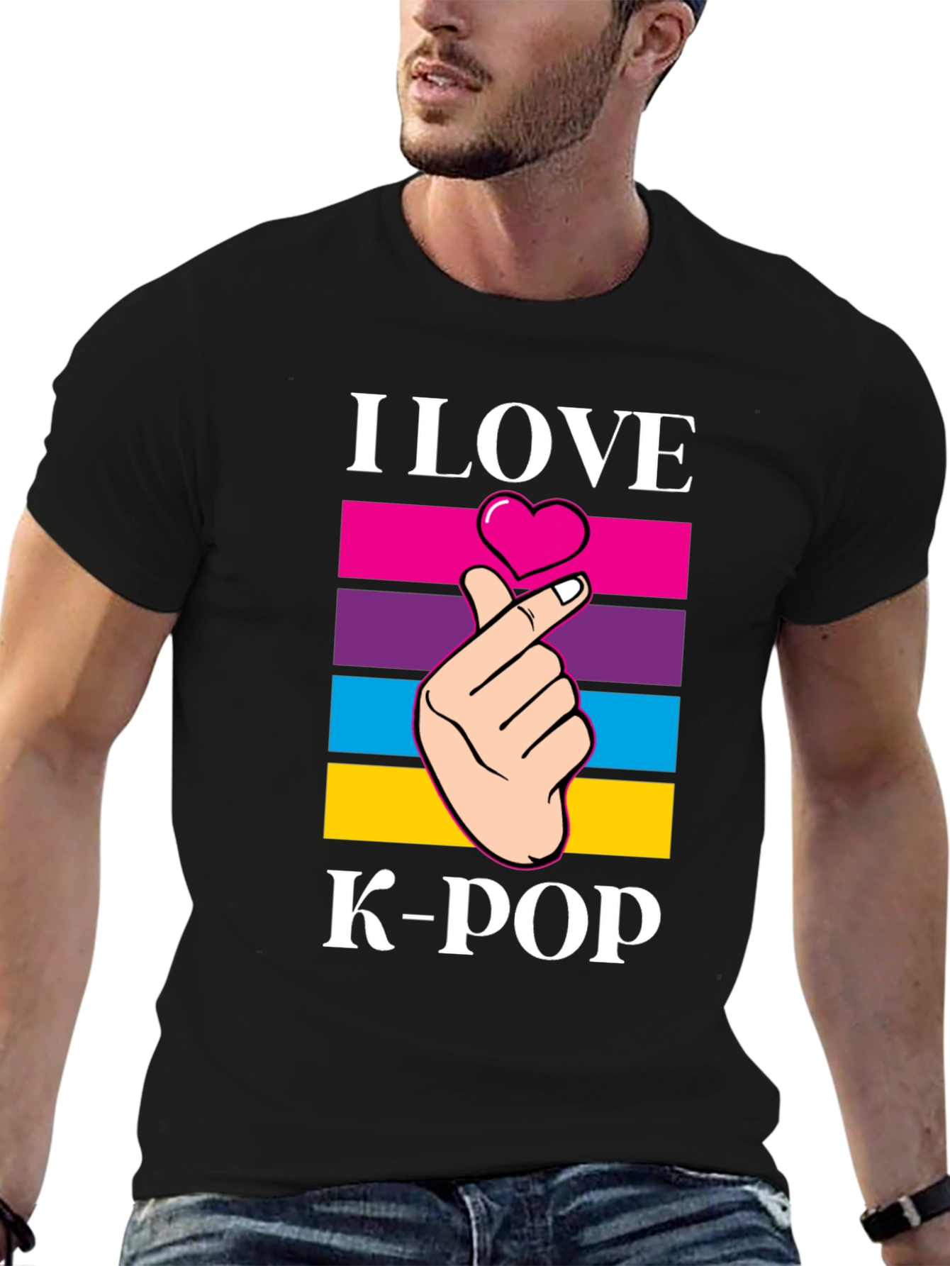 I Love K-Pop Heart Hand Gesture T-Shirt