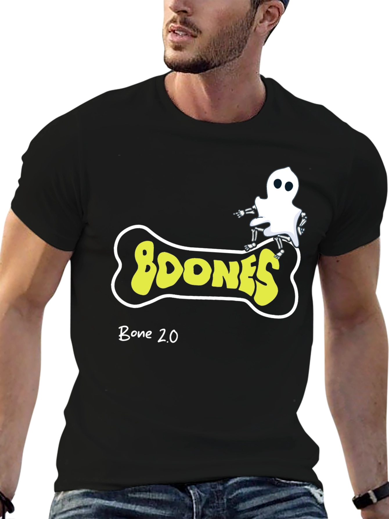 Boones Bone 2.0 Black Graphic T-Shirt