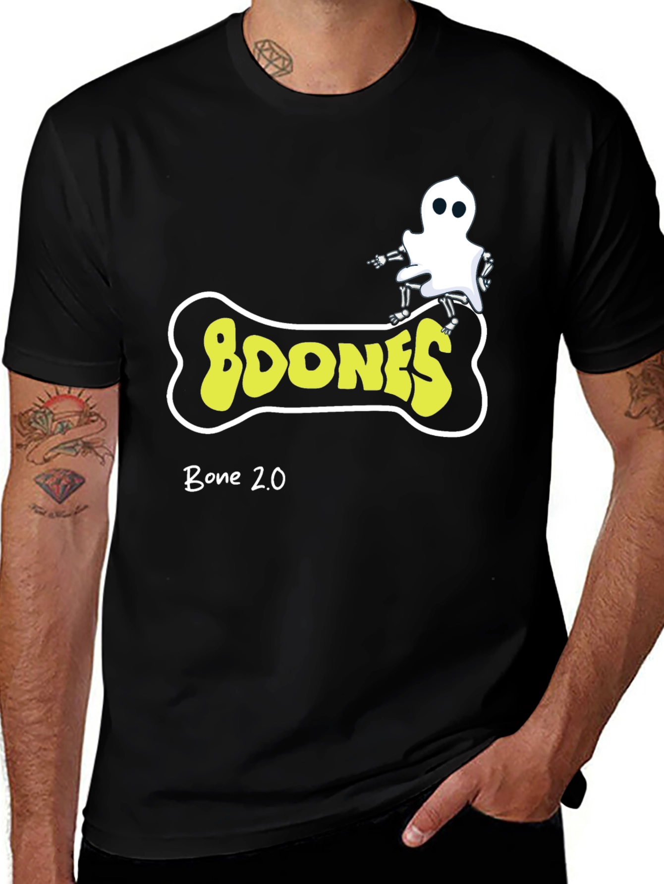 Boones Bone 2.0 Black Graphic T-Shirt