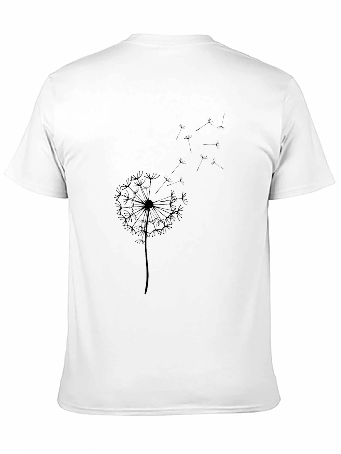 Dandelion Print Black T-Shirt - Casual Style