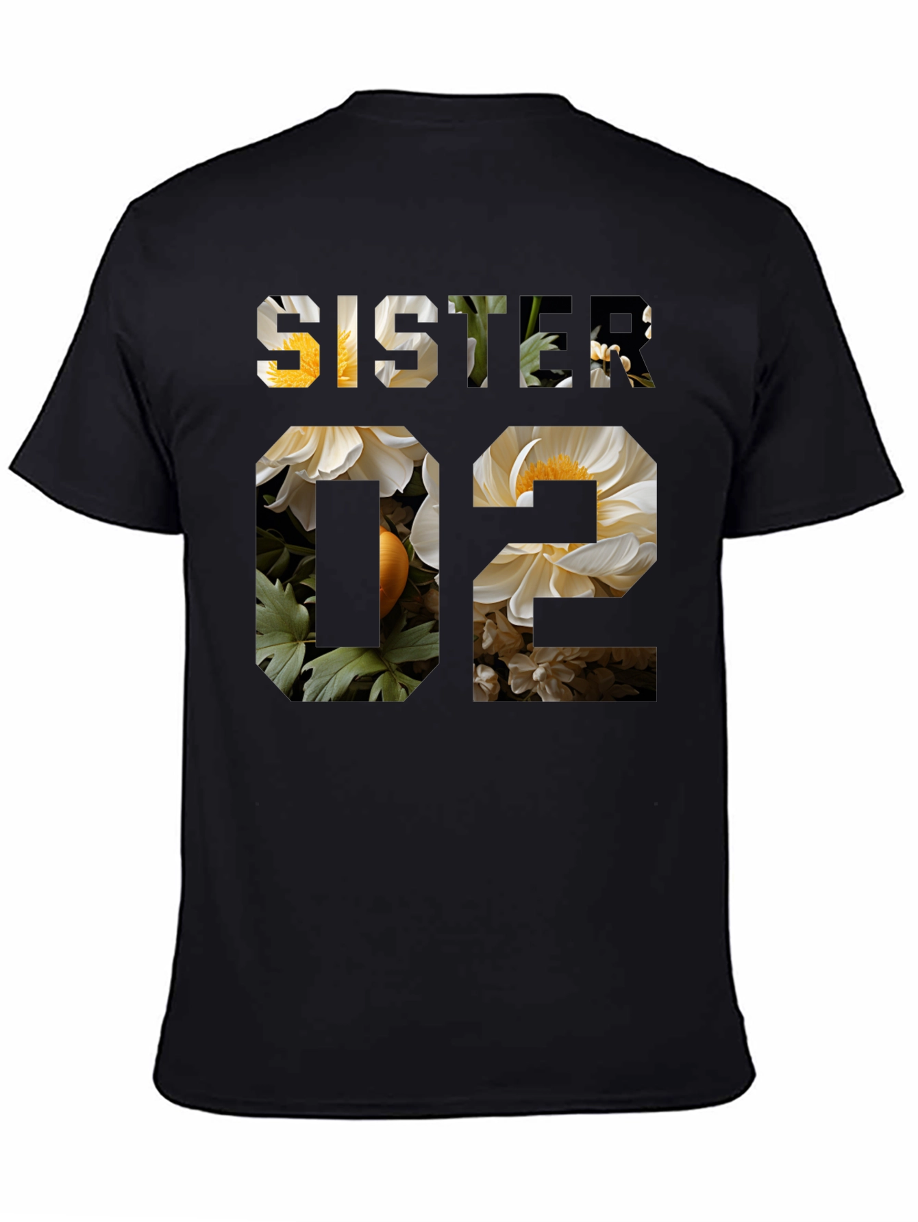 Sister 02 Floral Graphic Print T-Shirt