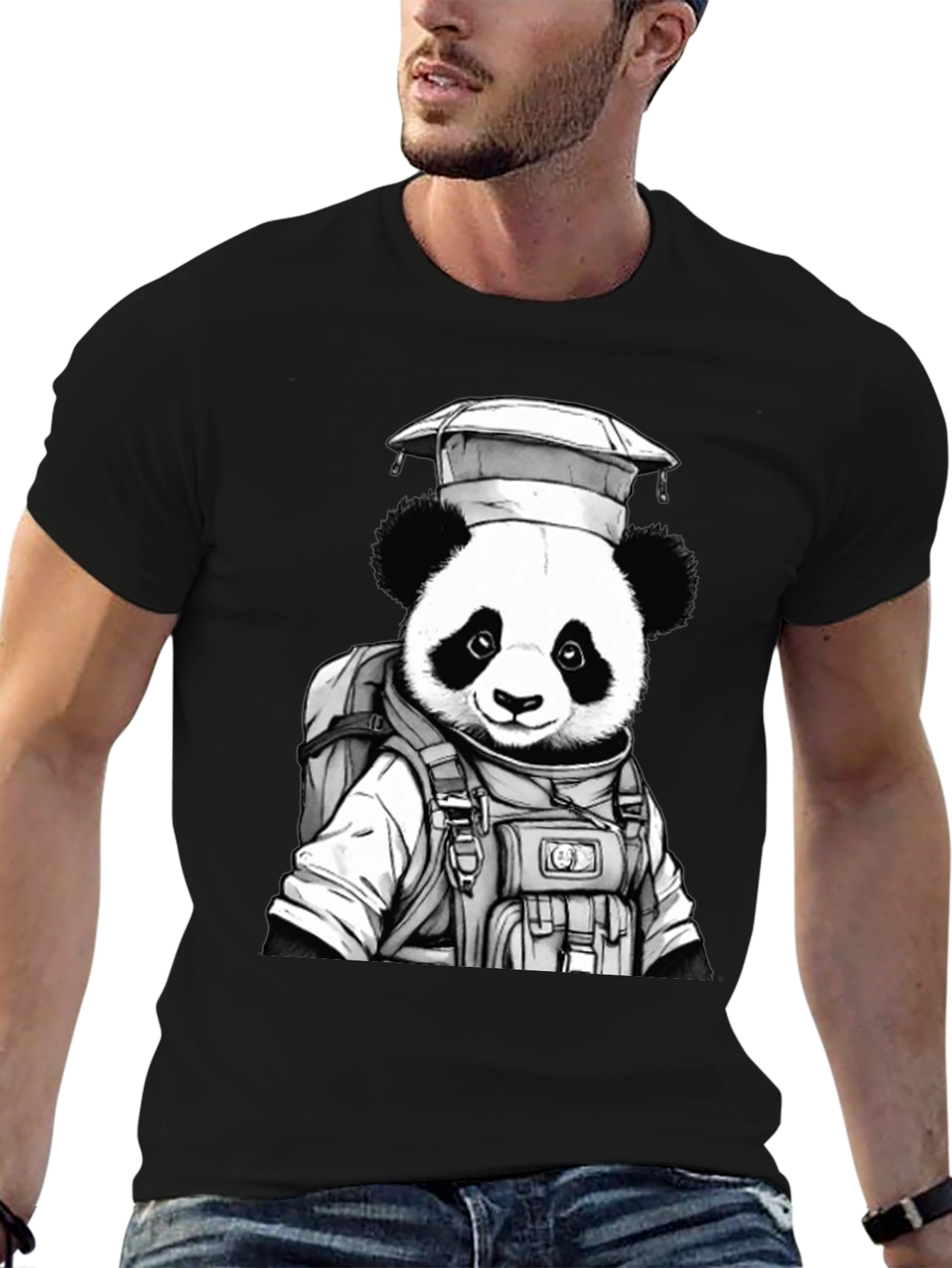 Panda Astronaut Graphic T-Shirt
