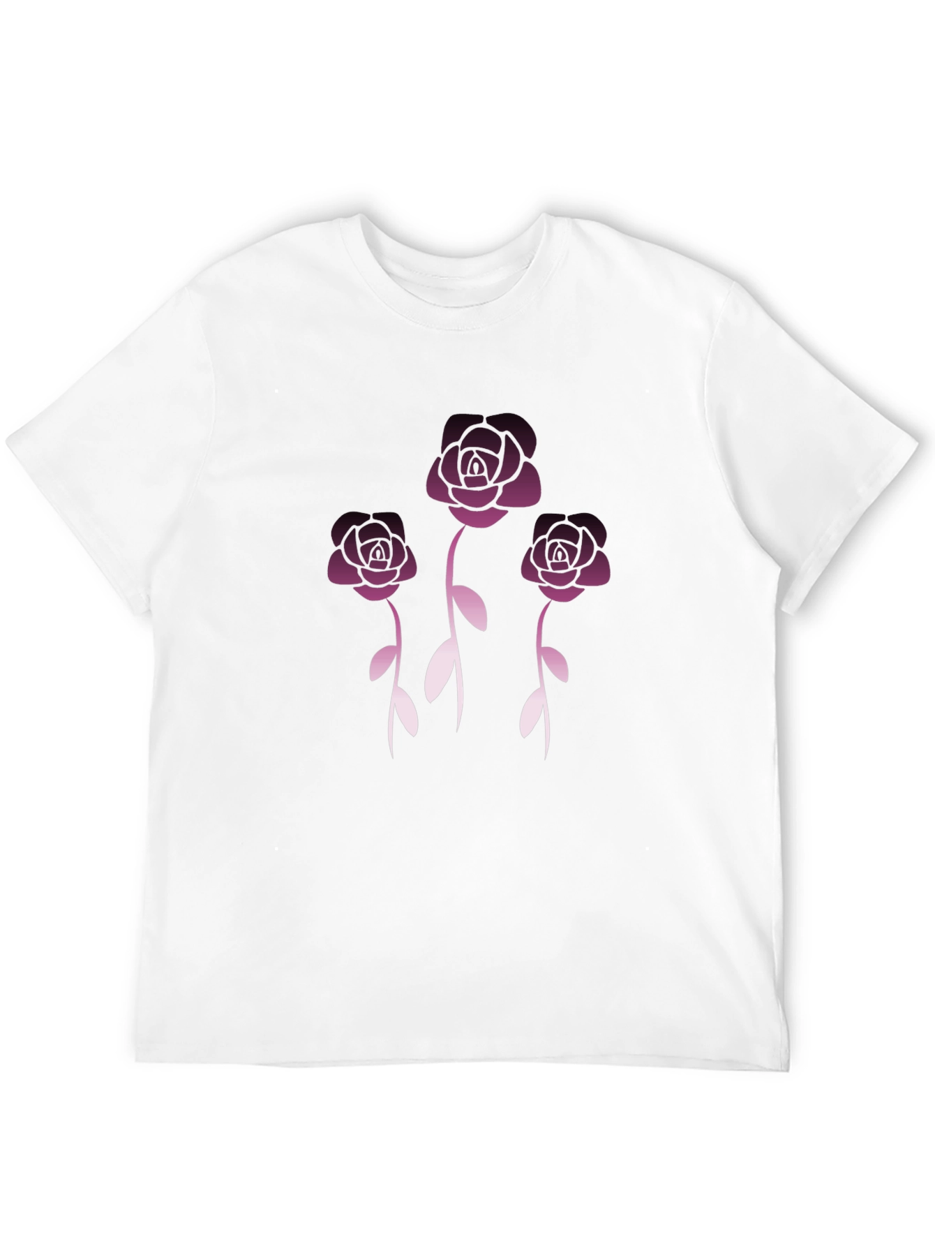 Floral Rose Graphic Tee - Stylish Black T-Shirt