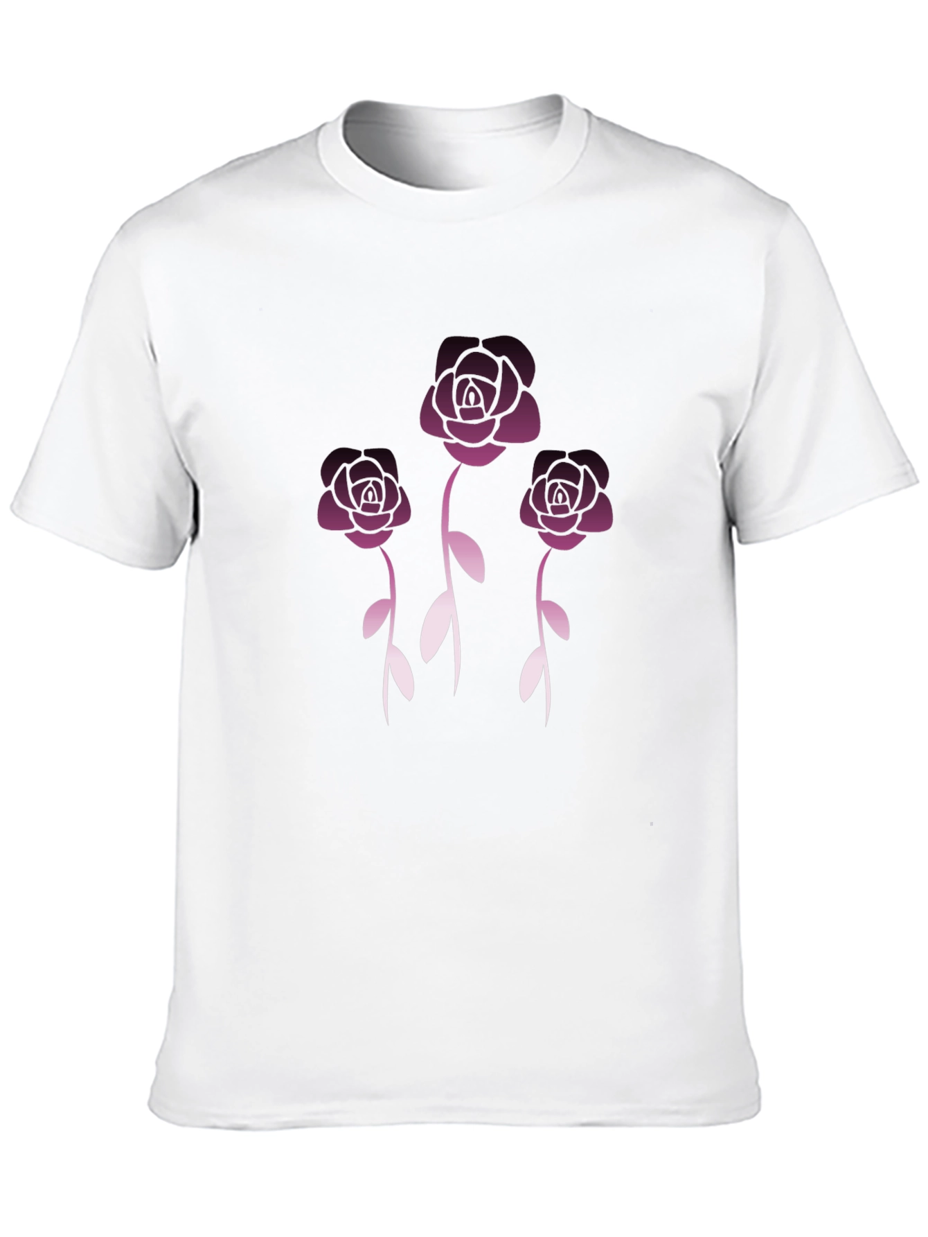 Floral Rose Graphic Tee - Stylish Black T-Shirt