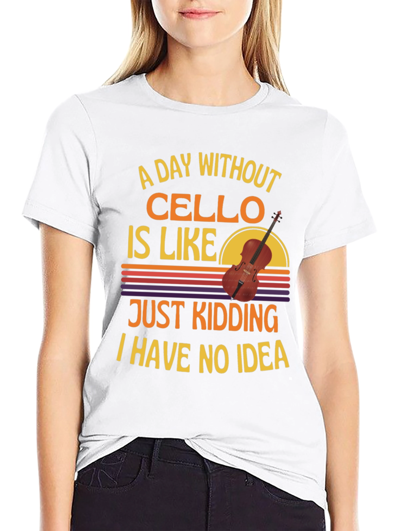 Cello Player Graphic T-Shirt