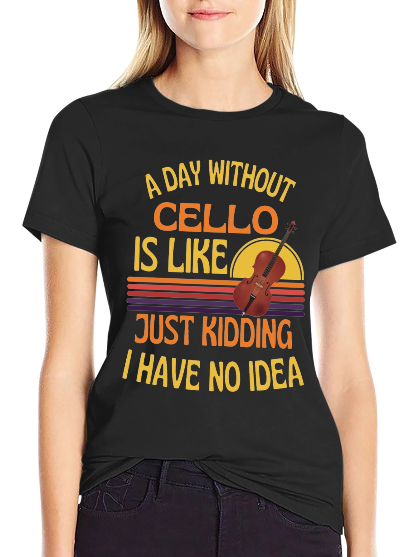 Cello Player Graphic T-Shirt