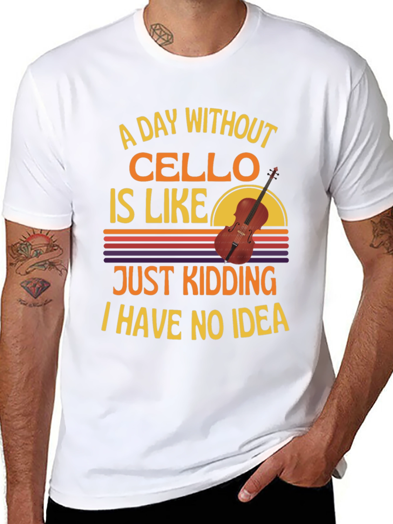Cello Player Graphic T-Shirt
