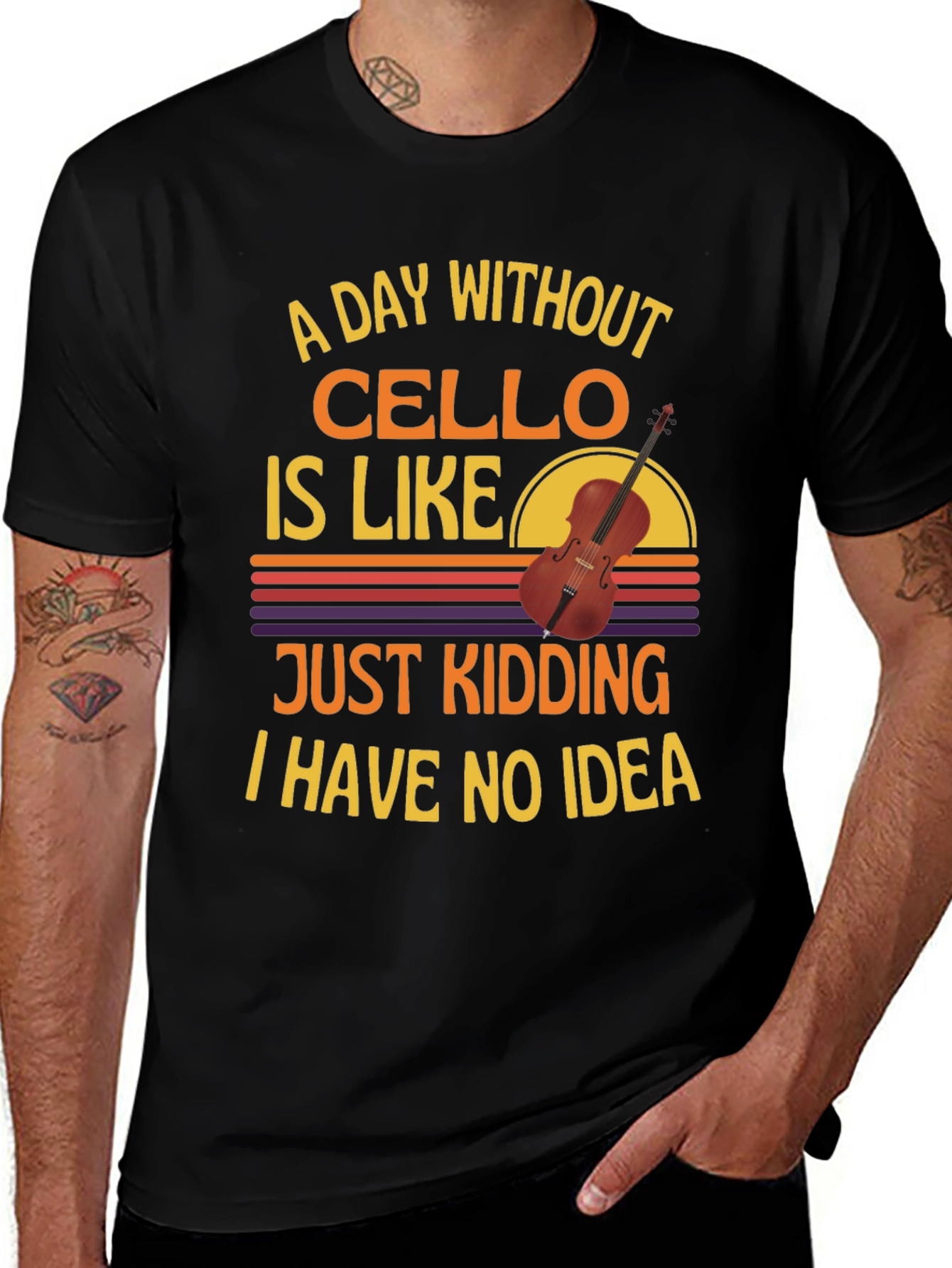 Cello Player Graphic T-Shirt